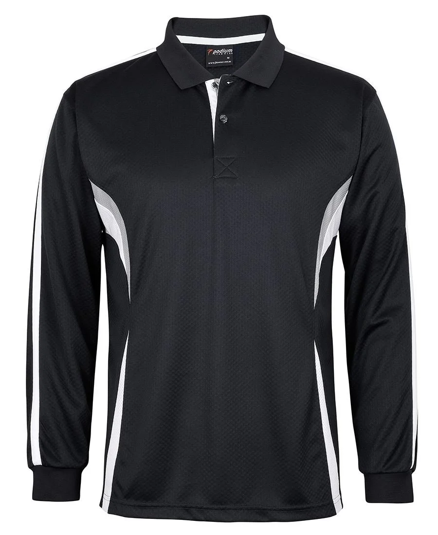 PODIUM L/S COOL POLO - 7CLP Grey