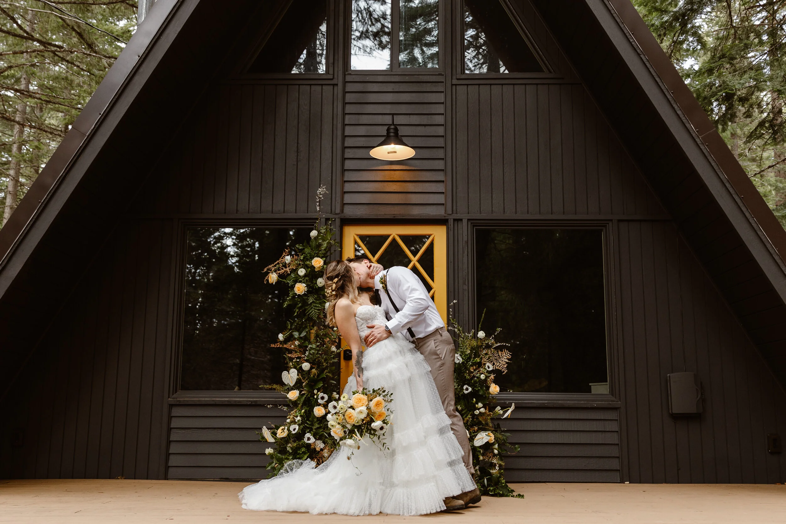 Airbnb A-Frame Cabin Elopement In Roslyn, Washington
