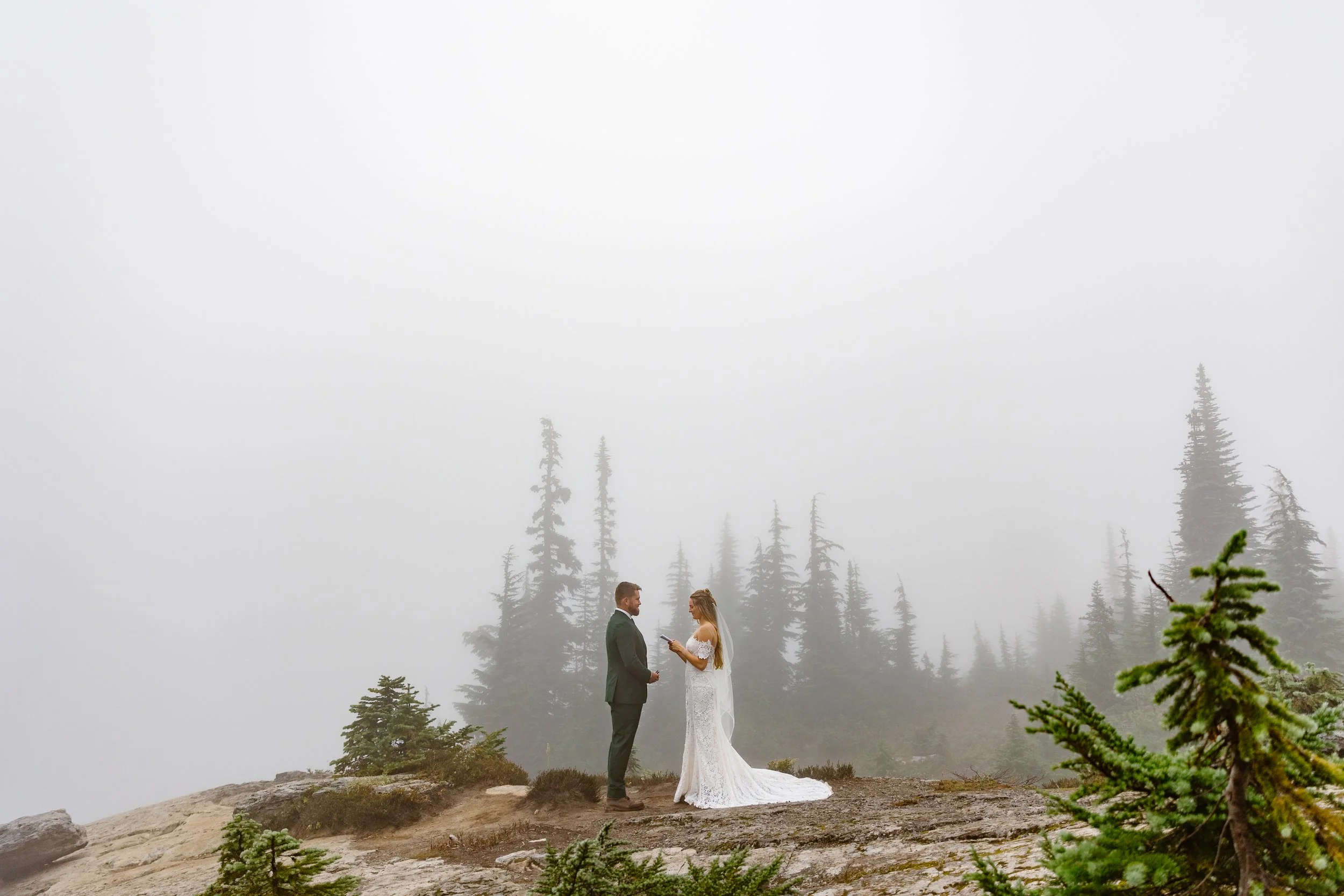 Foggy Mt. Rainier Elopement