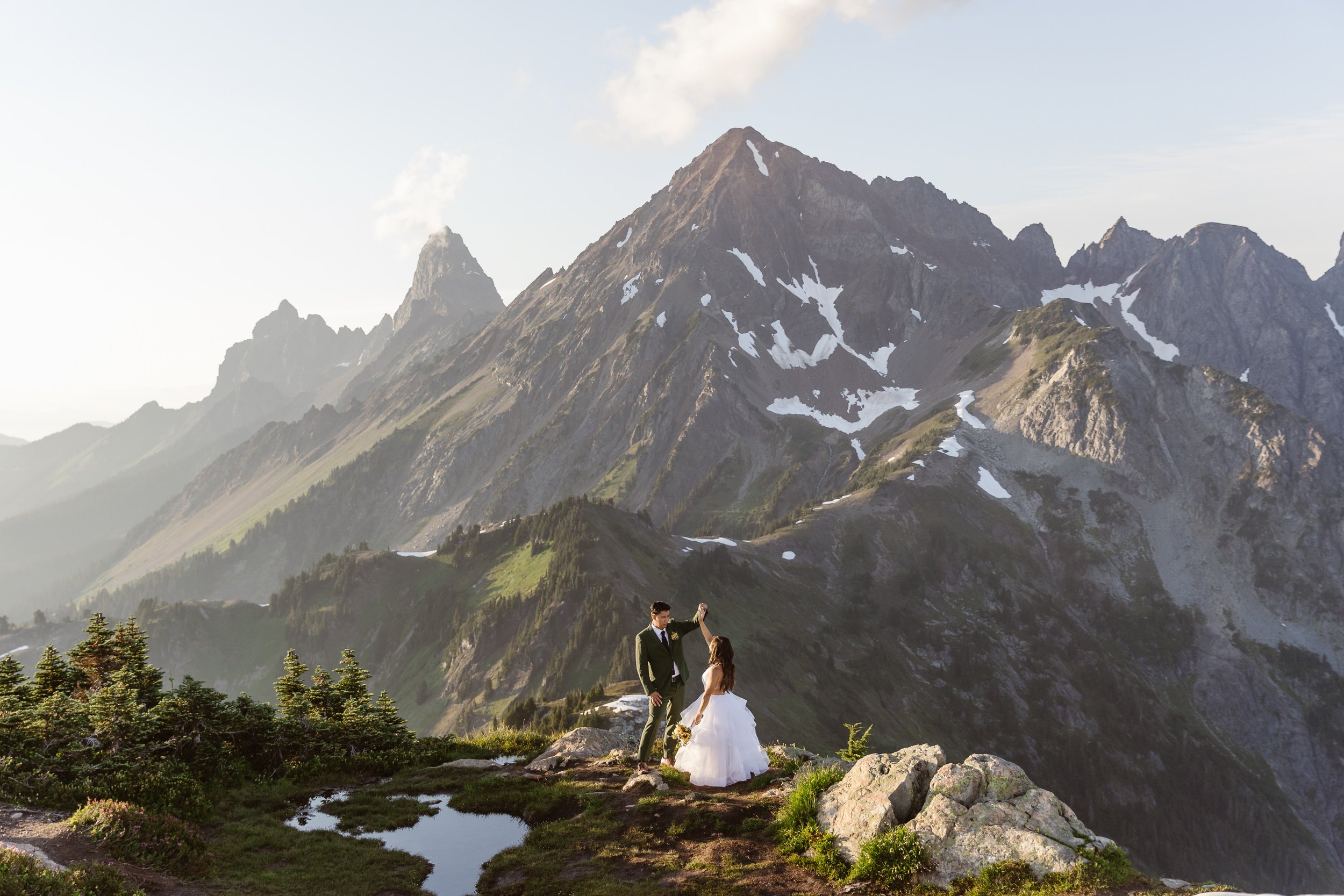 Sunrise and Sunset North Cascades Elopement