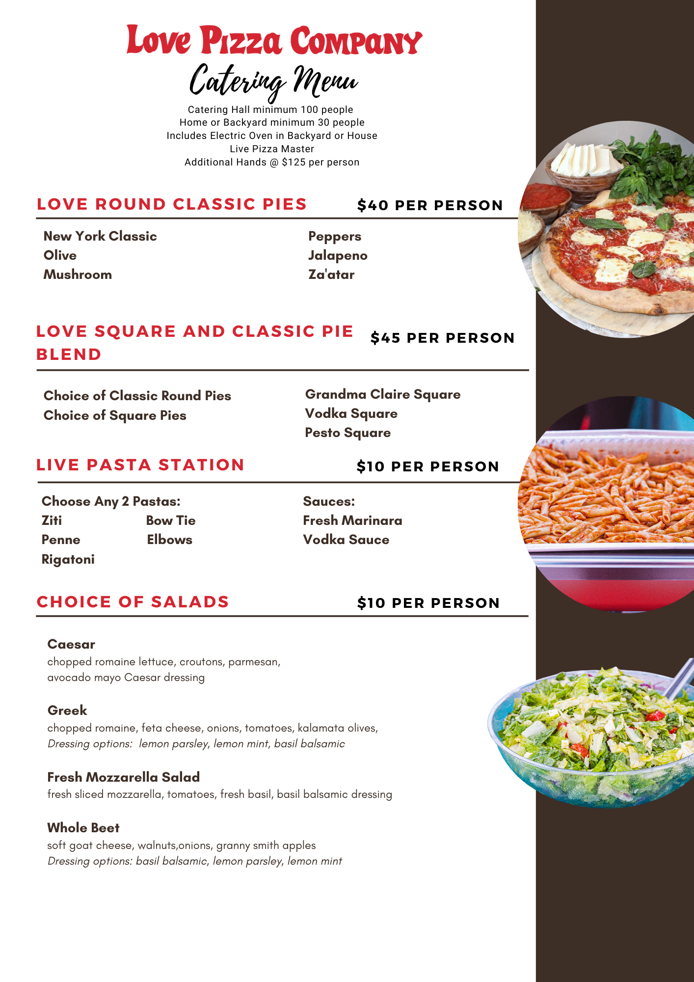 Menu 1 — Love Pizza Company