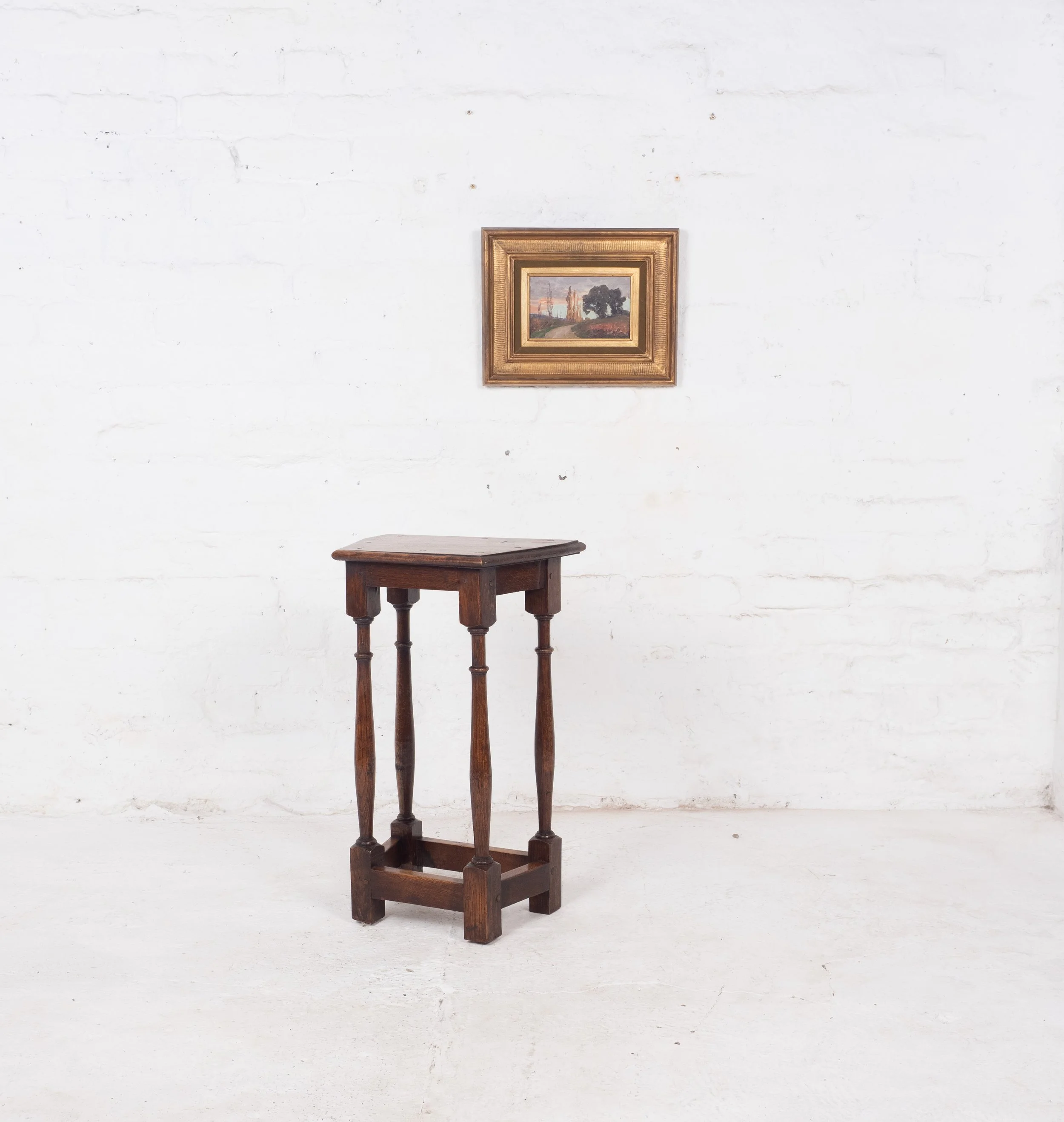 Early 20th Century Oak Jacobean Style Lamp or Side Table