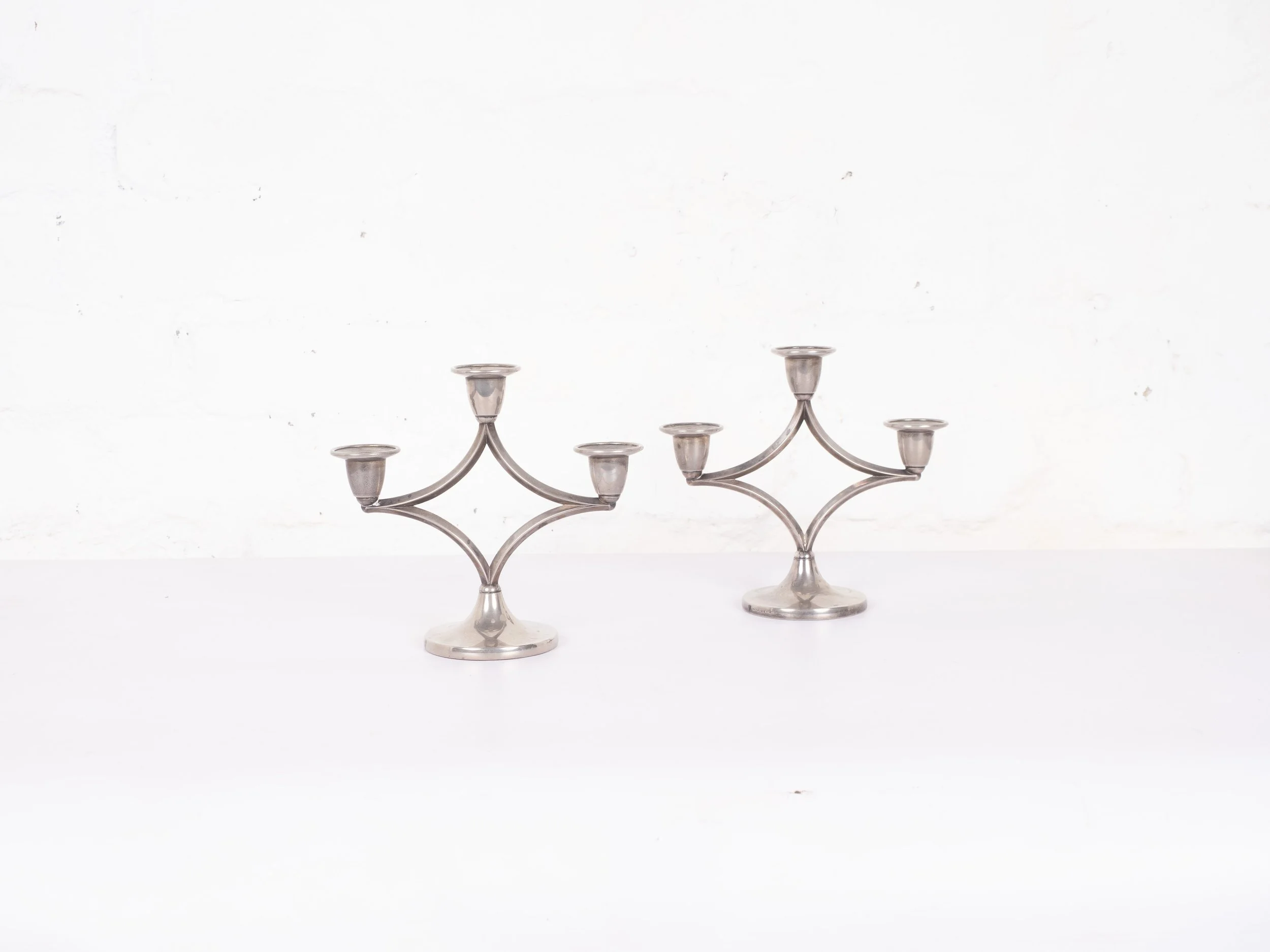 Vintage Pair of Art Deco Candlestick Holders