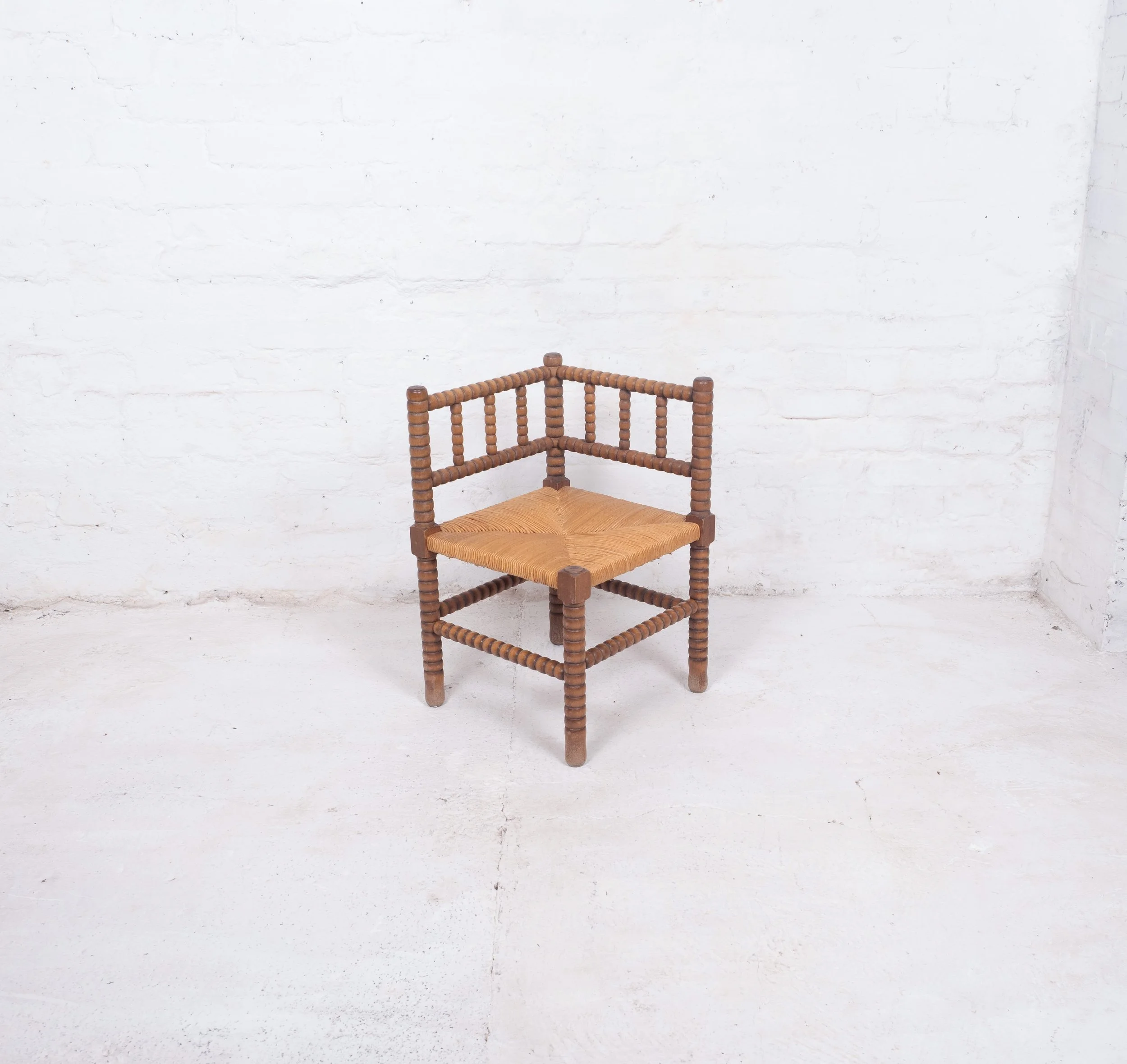 Antique French Bobbin Corner Chair