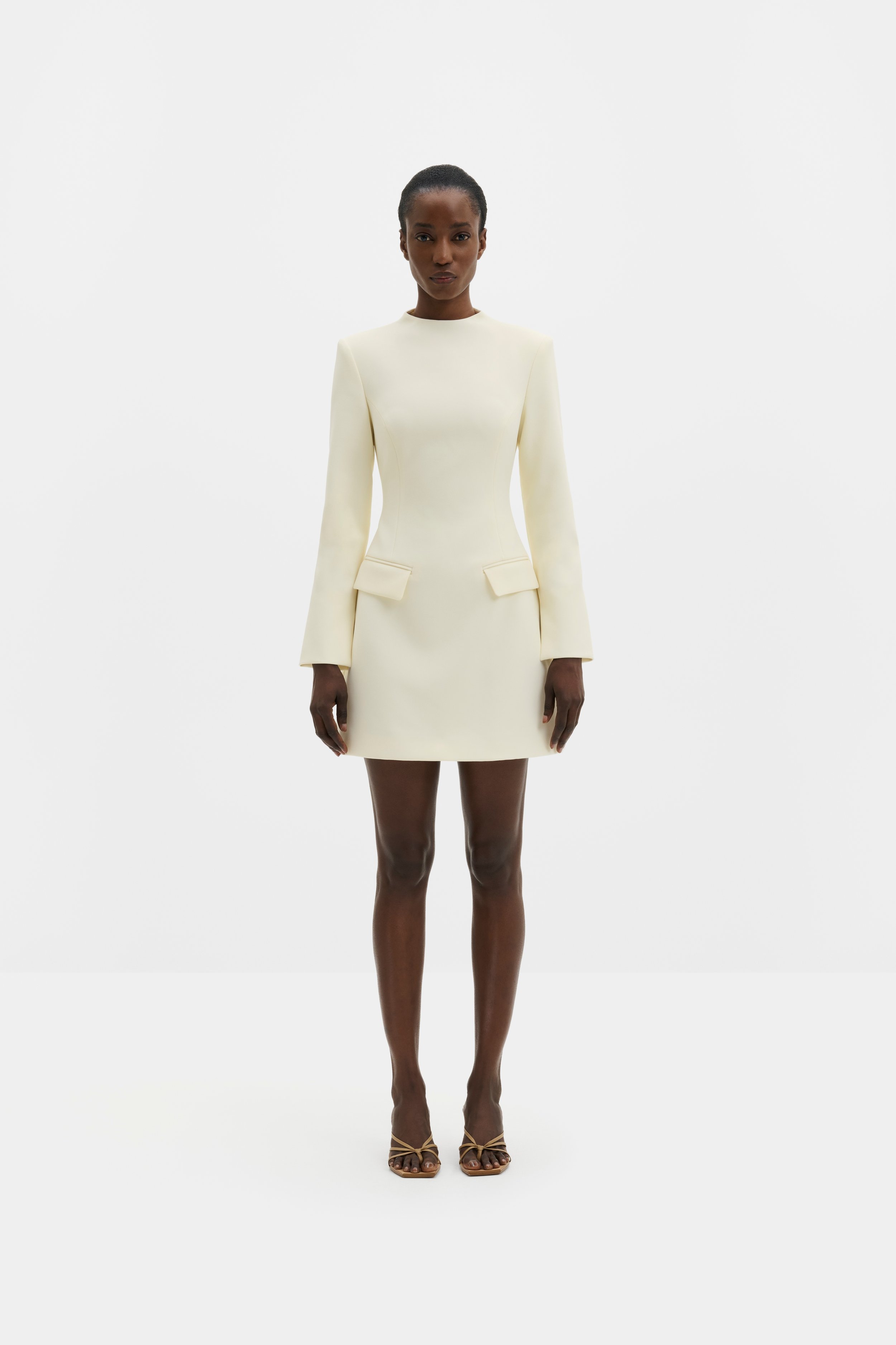 Leanna High Neck Mini Dress, 12249464, Pearl, 12117, Malina-1 .jpg