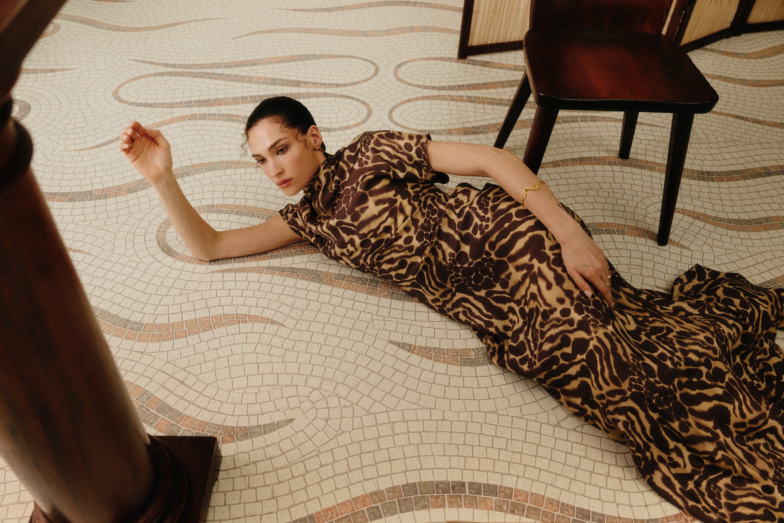 Alivia Short Sleeve Satin Maxi Dress, Savannah.jpg