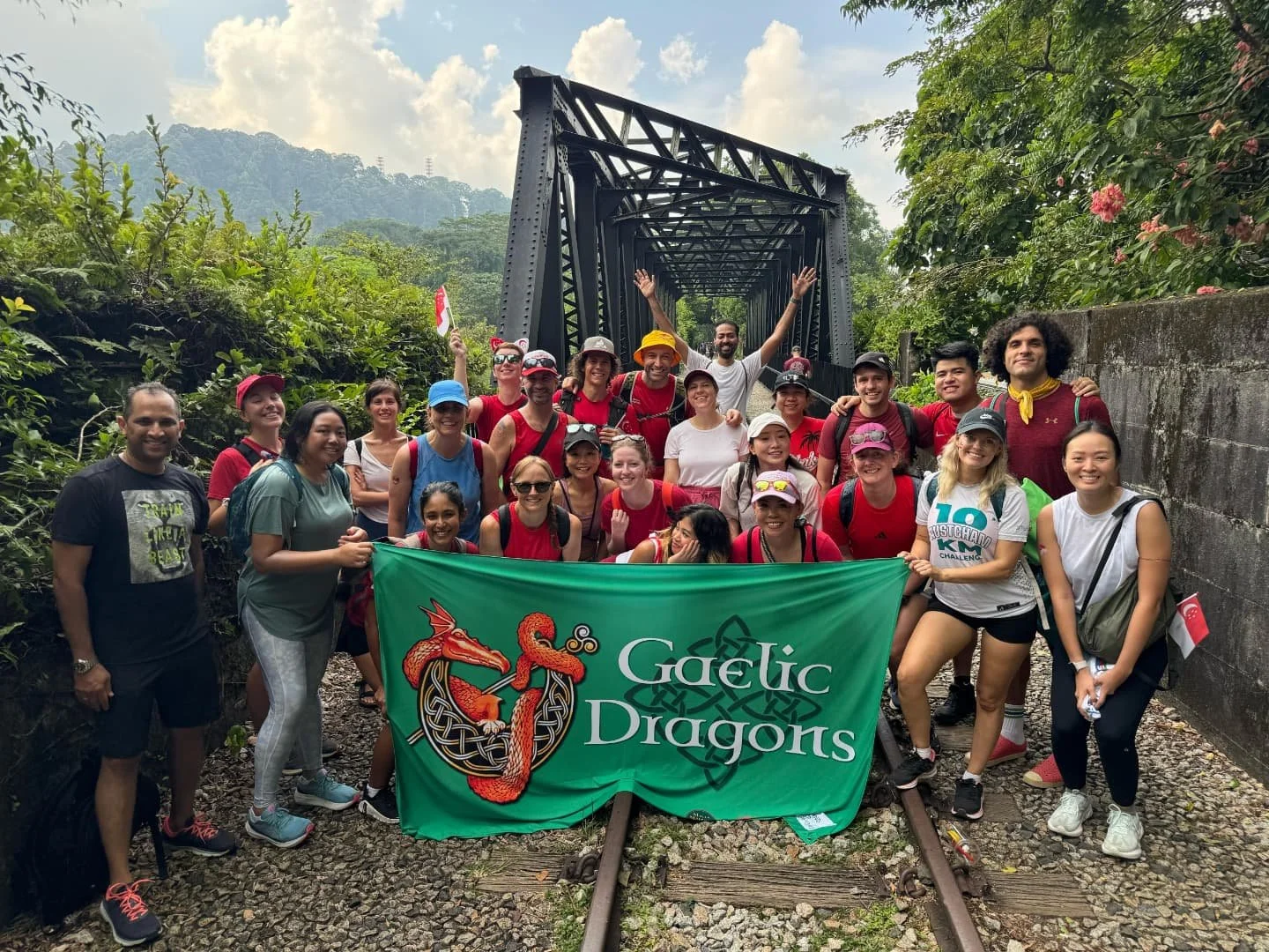 The Gaelic Dragons celebrated Singapore's big 60th yesterday with our annual 24km walk down The Rail Corridor. It was a beautiful day with lots of energy, laughter, love, and appreciation for our team and Singapore. 
For some, it was their first walk