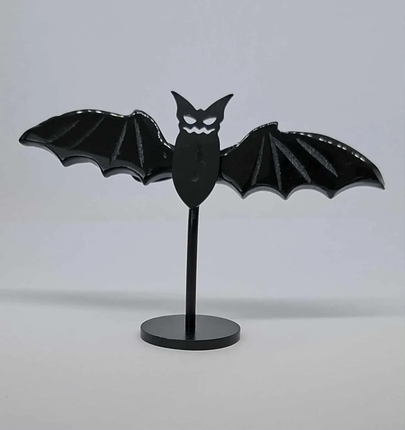Black Obsidian Bat on stand