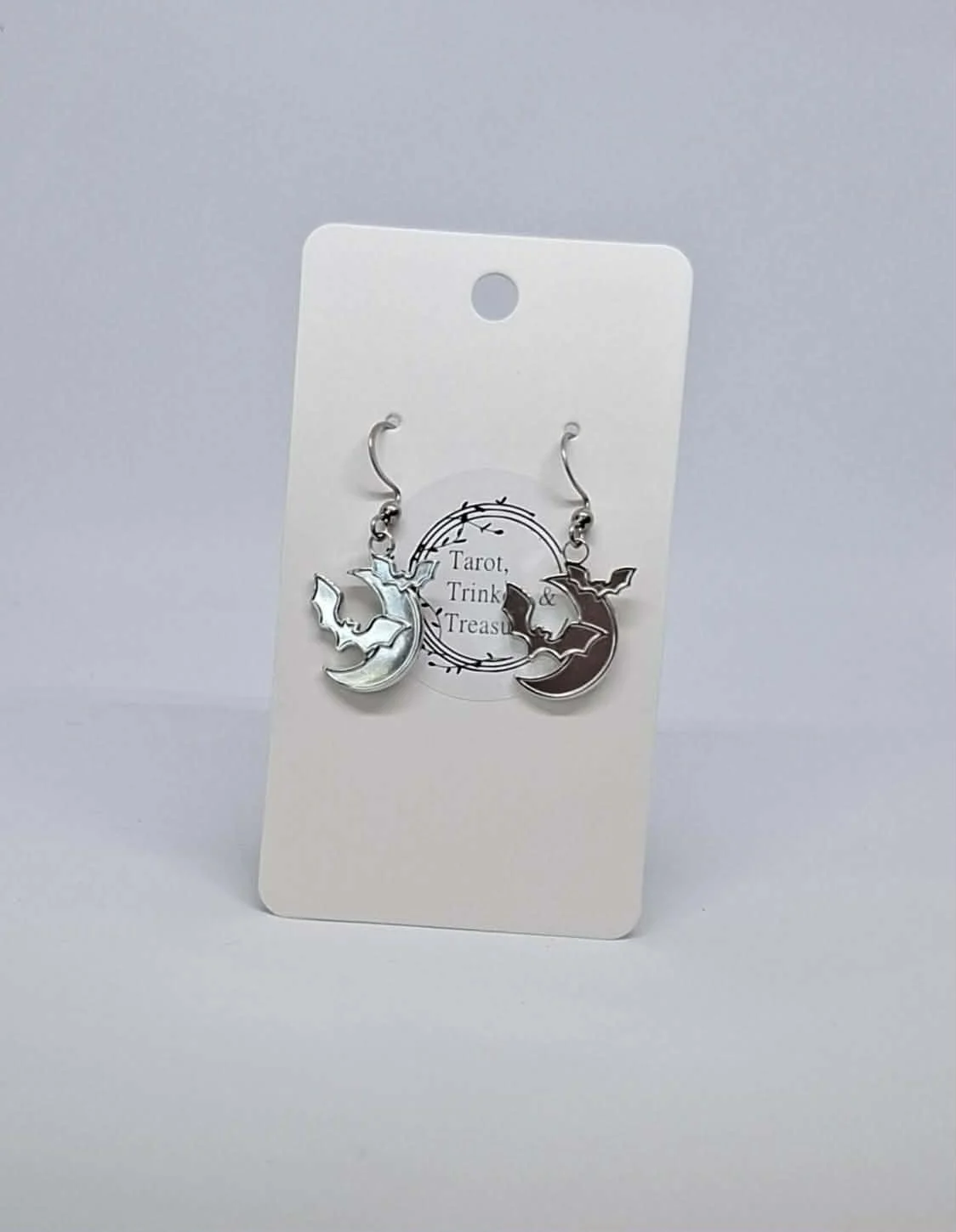 Stainless steel Bat & Moon earrings
