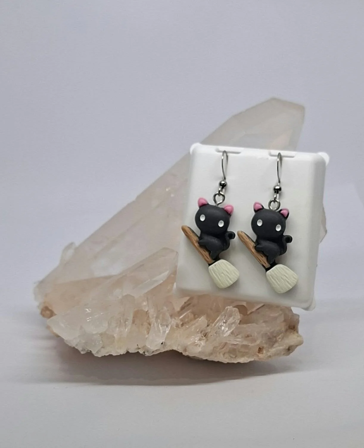 Cat & Broom earrings