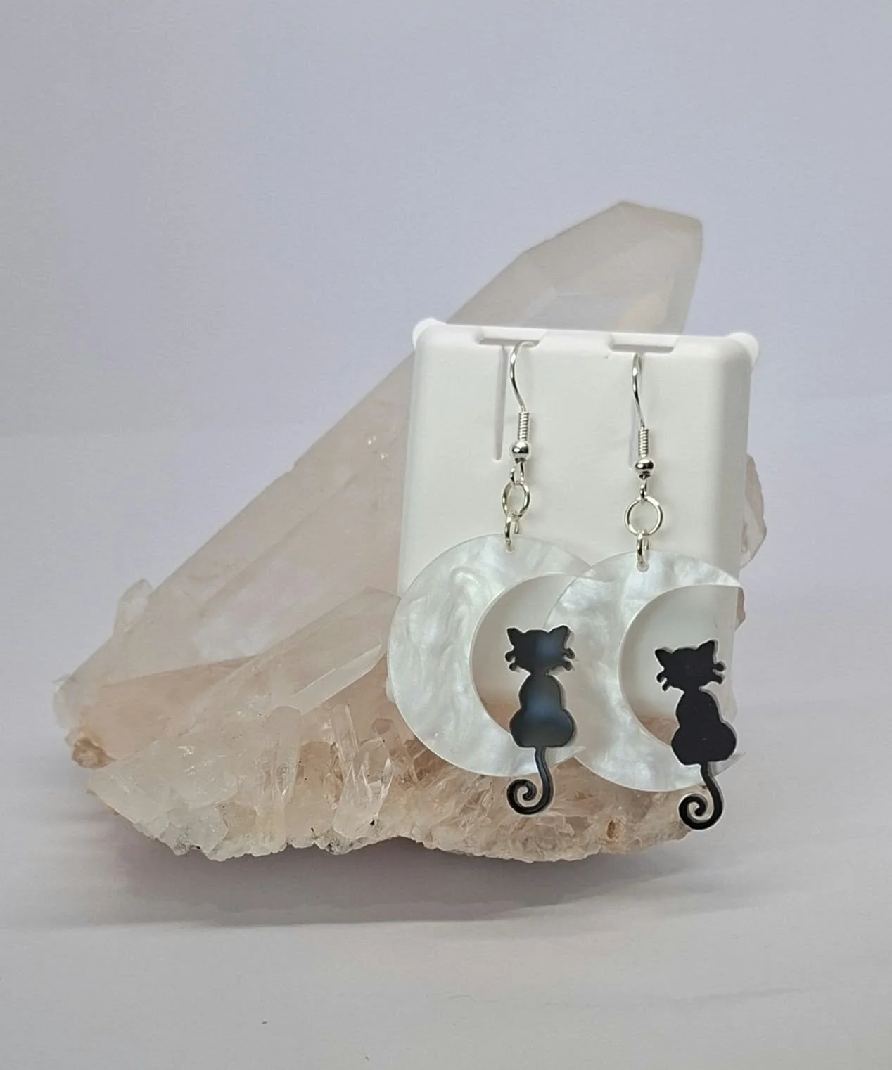 Moon and cat earrings