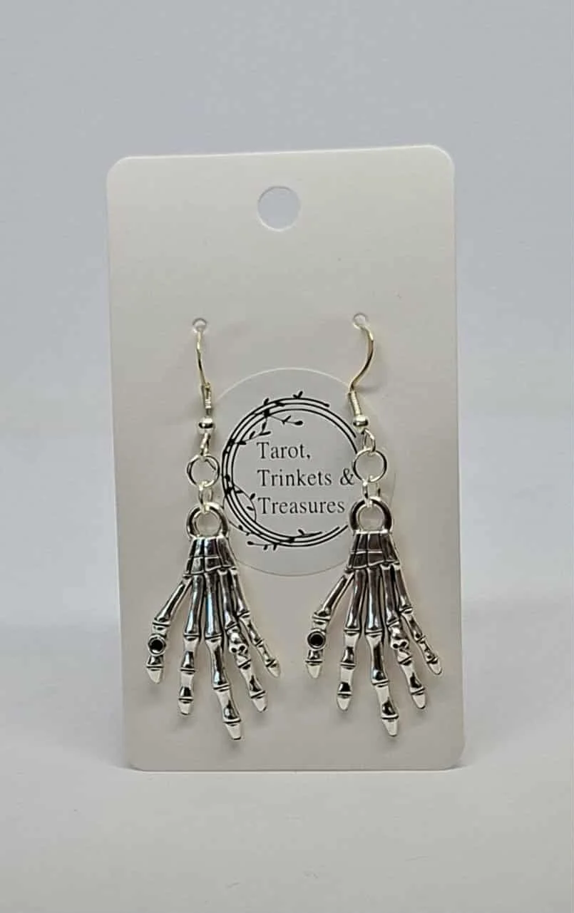 Skeleton hand earrings
