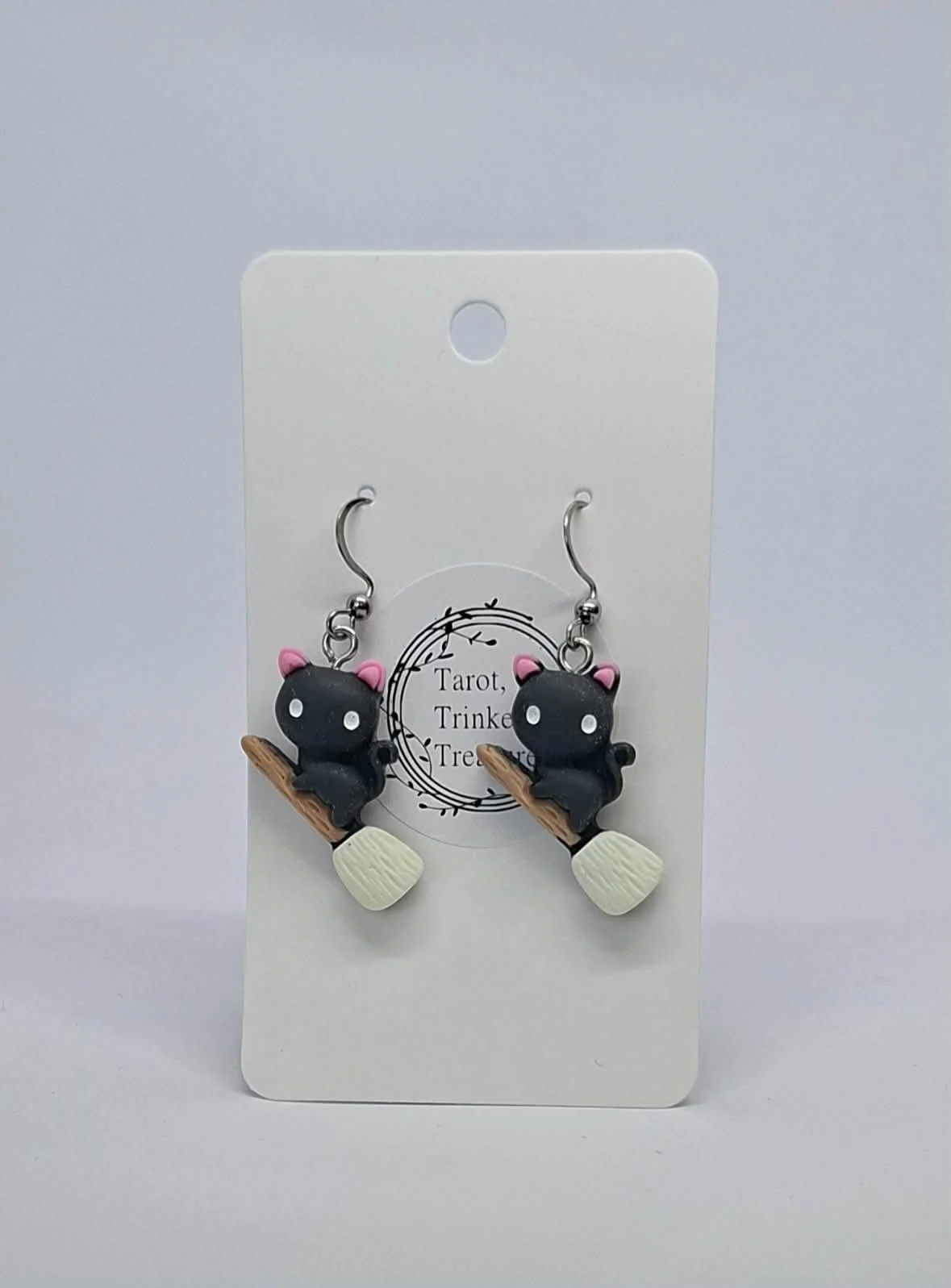 Cat & Broom earrings