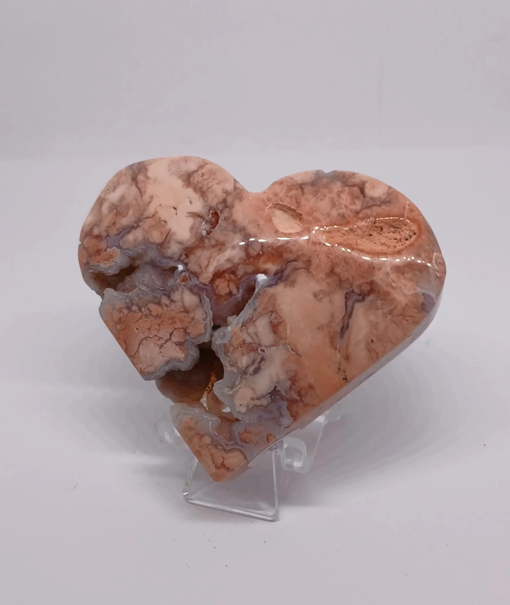 Natural Pink Agate Heart