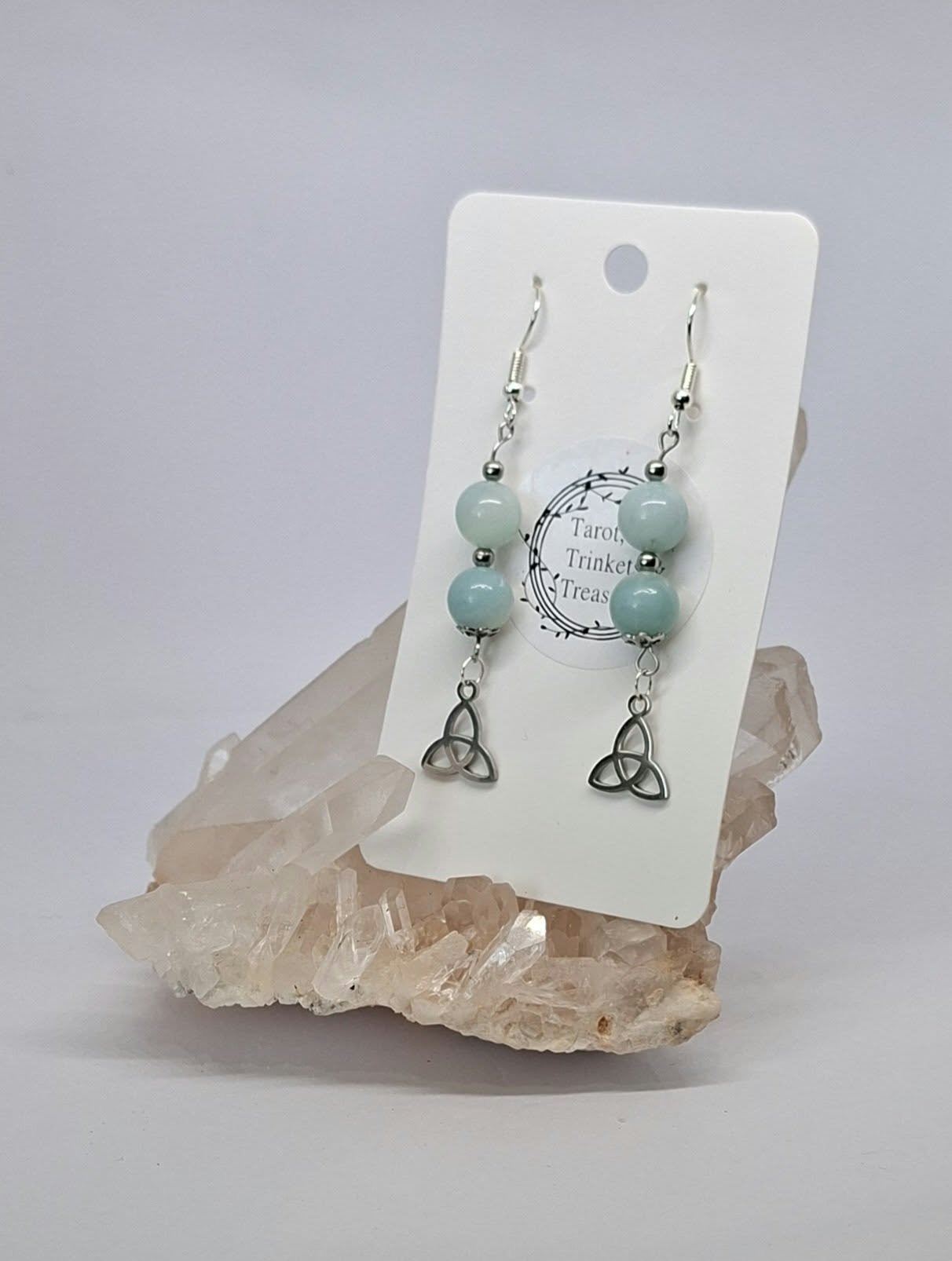 Amazonite Triquetra Earrings