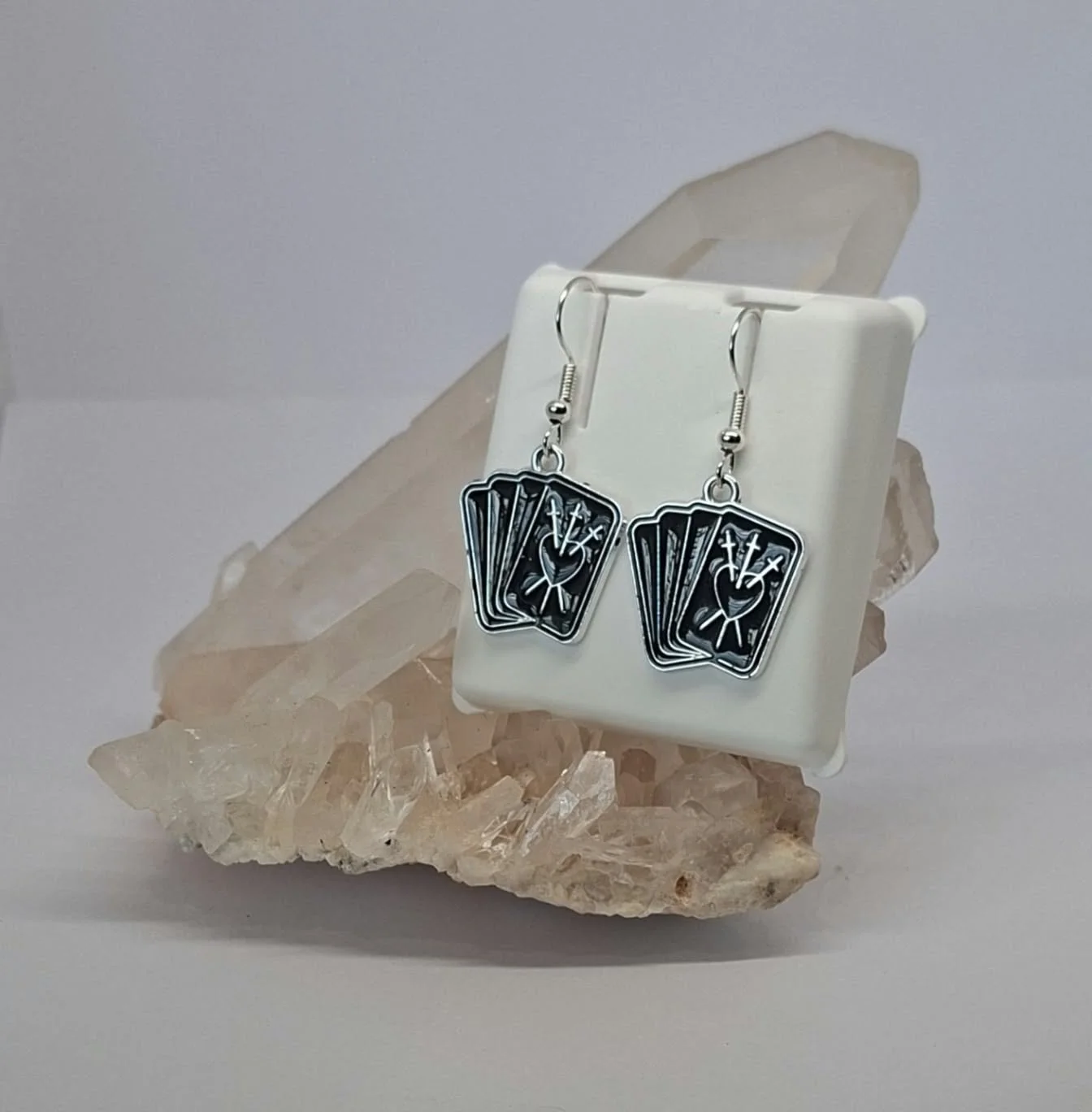 Three of Swords enamel earrings