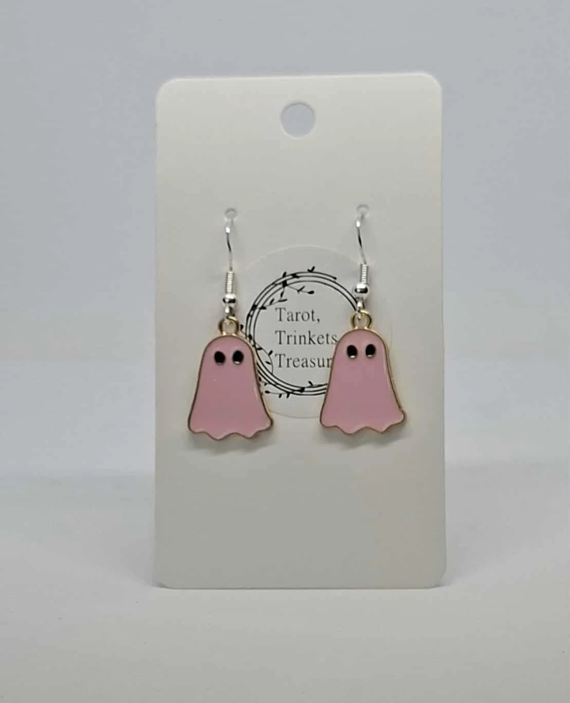 Pink Enamel Ghost earrings