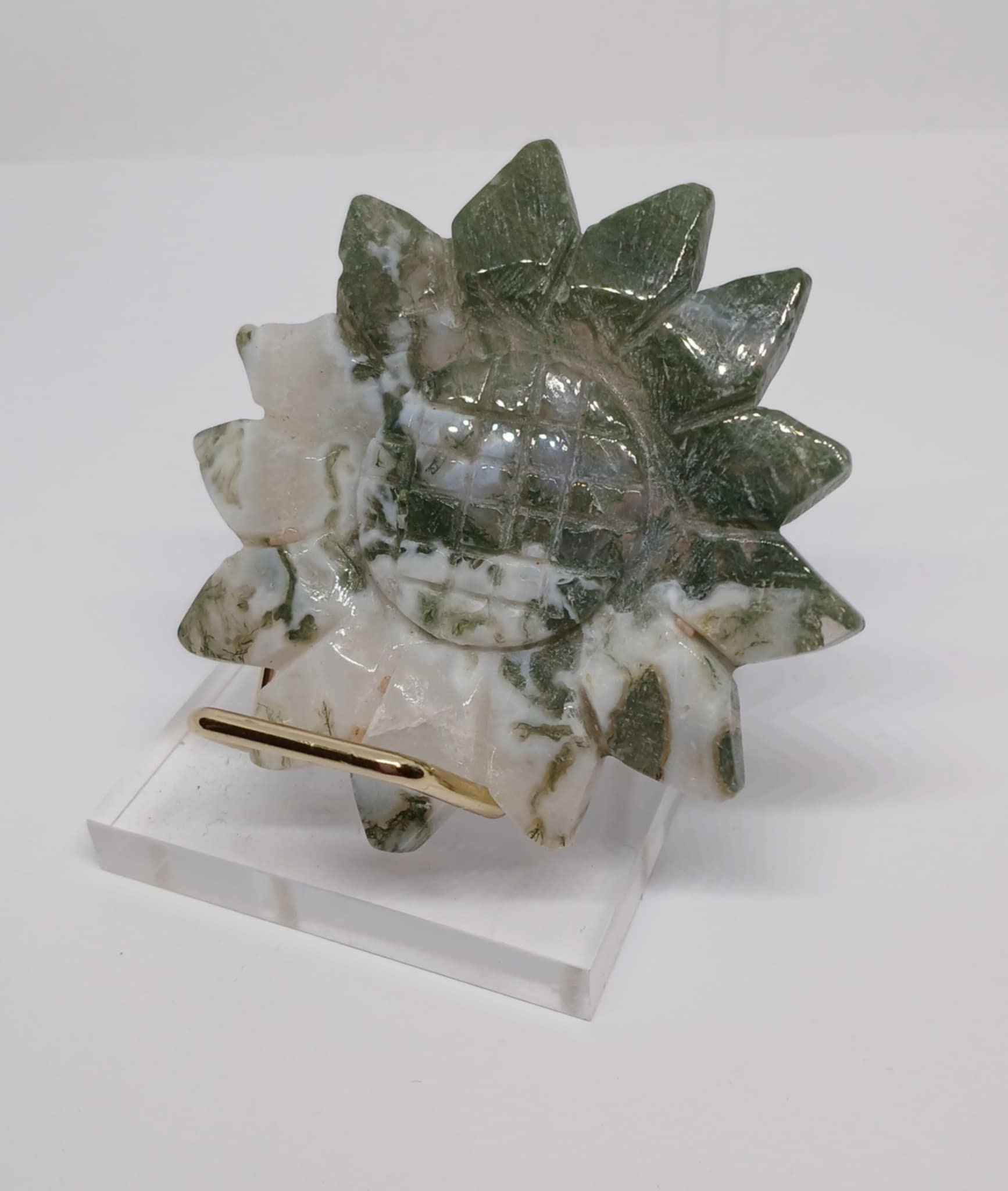 Moss Agate Sunflower