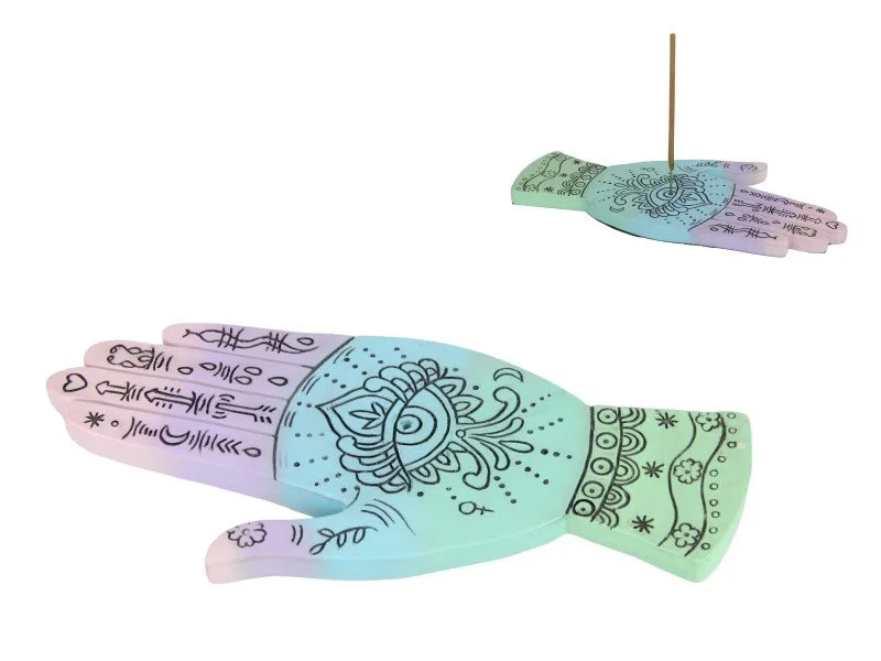 Pastel Hamsa Hand incense holder