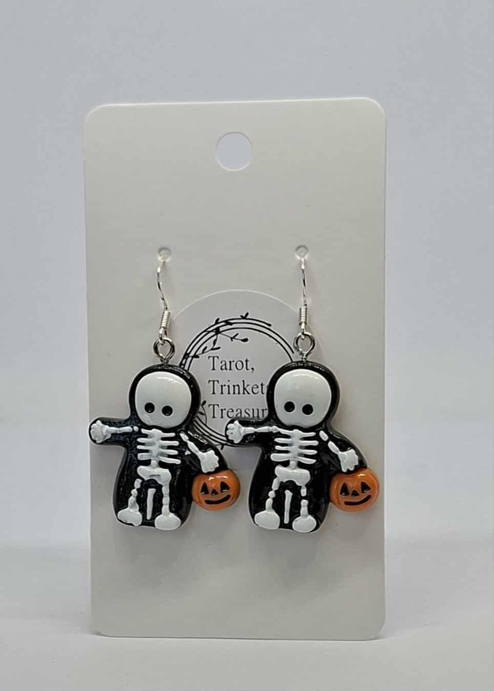 Skeleton pumpkin earrings