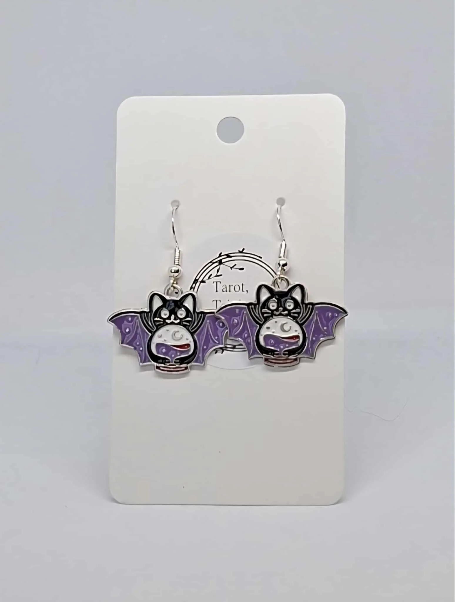 Crystal Ball Cat earrings