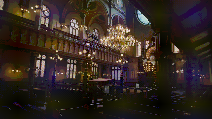 Video of restored main interior of the Eldridge Street Synagogue