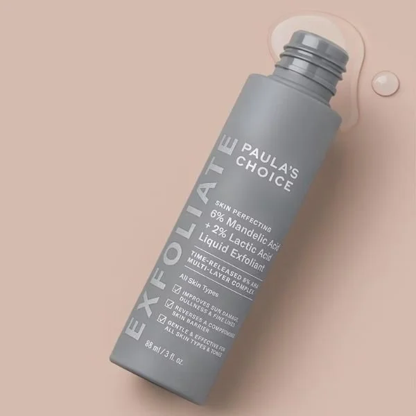 Paulas Choice Acid on a brown background