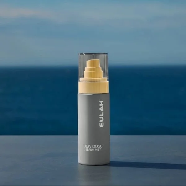 A product by Eulah in front of the blue sea
