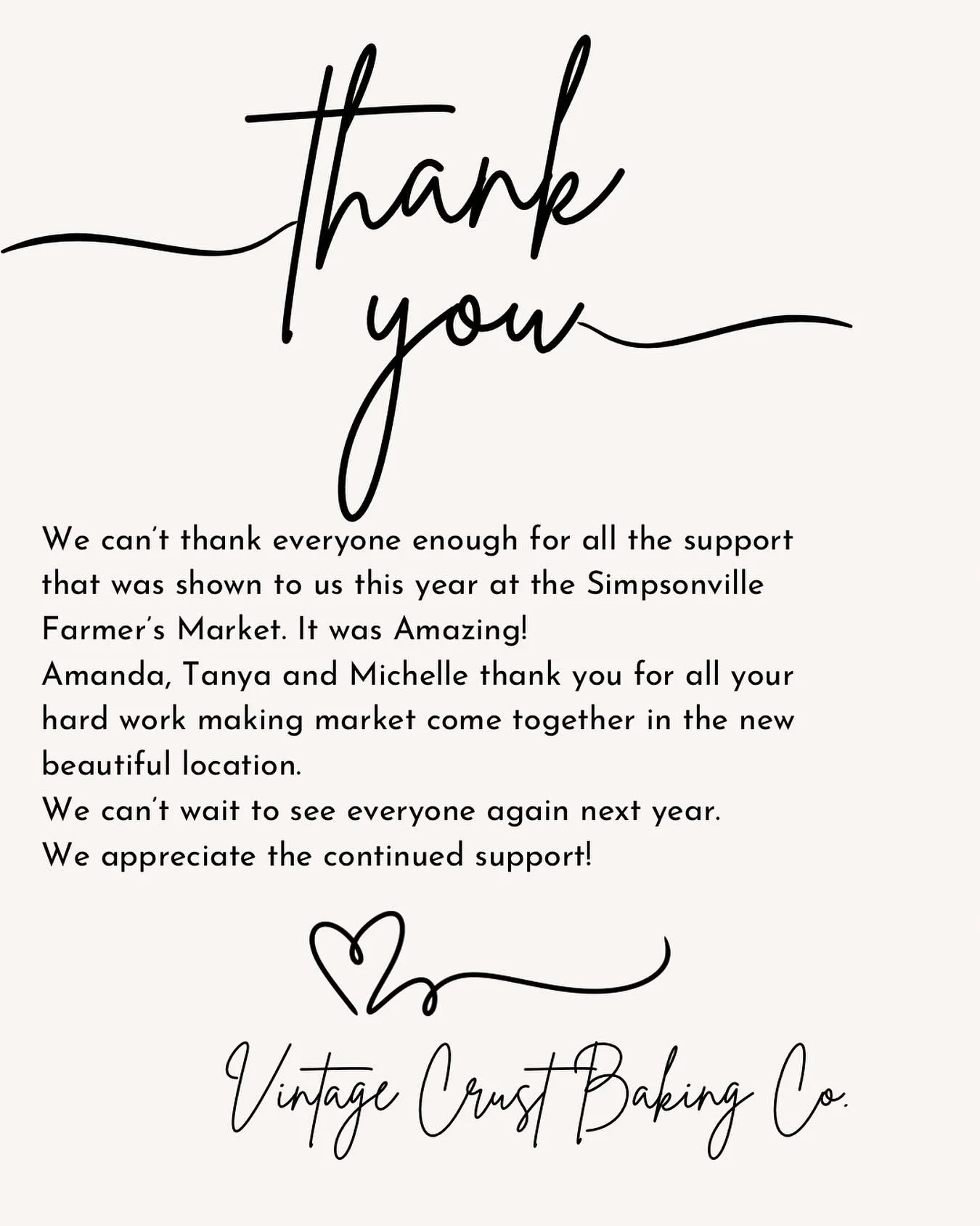 Thank you @simpsonvillemarket for being the best Market! We ❤️you! Until next year!