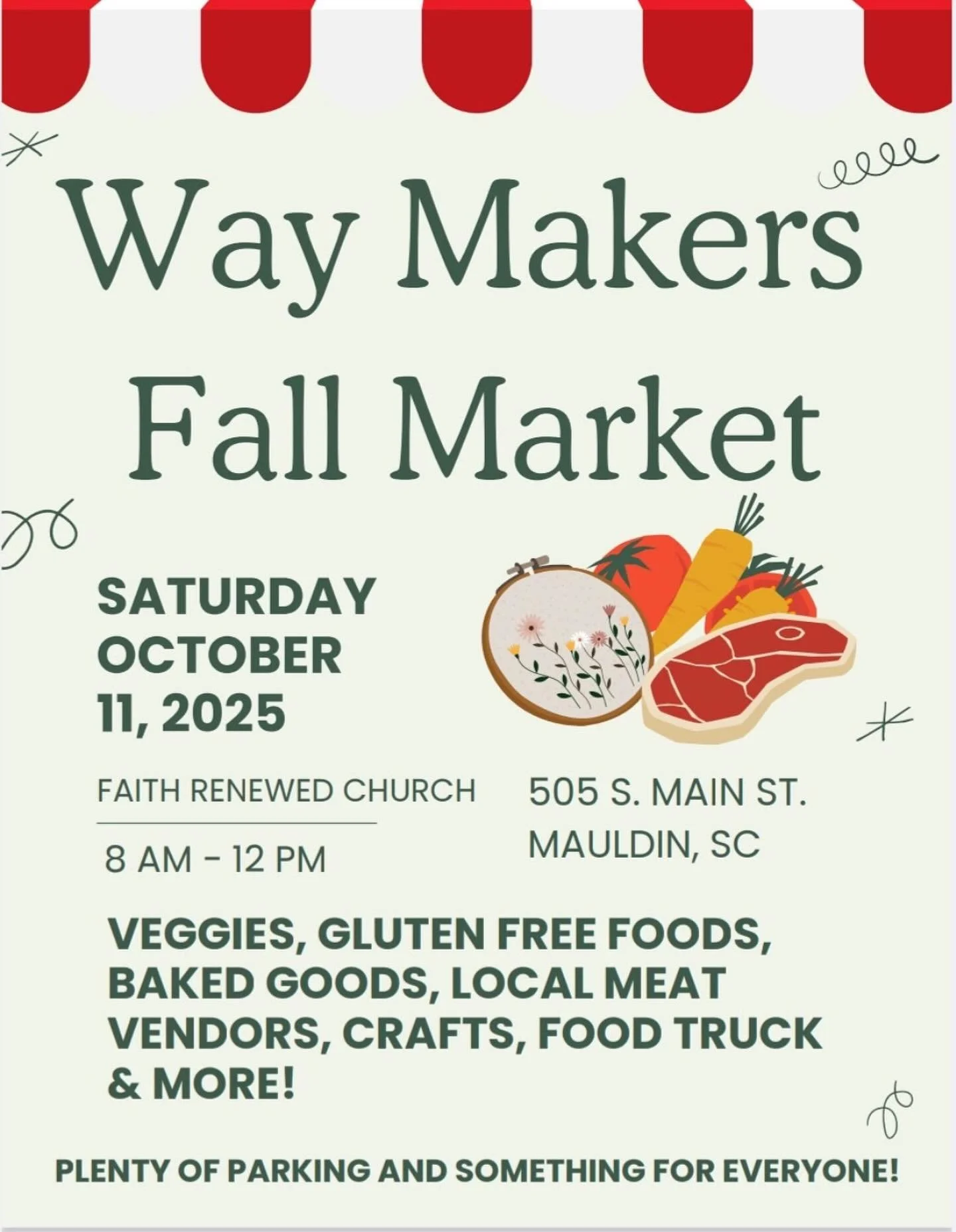 We hope to see you Saturday in Mauldin! 8-12