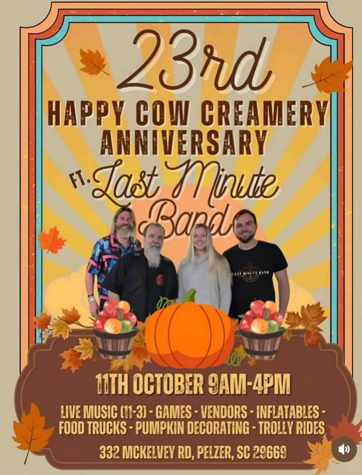 Come check out all the fun stuff happening @happycowcreamerysc this Saturday! 9-4 We want to see all your pretty faces!
