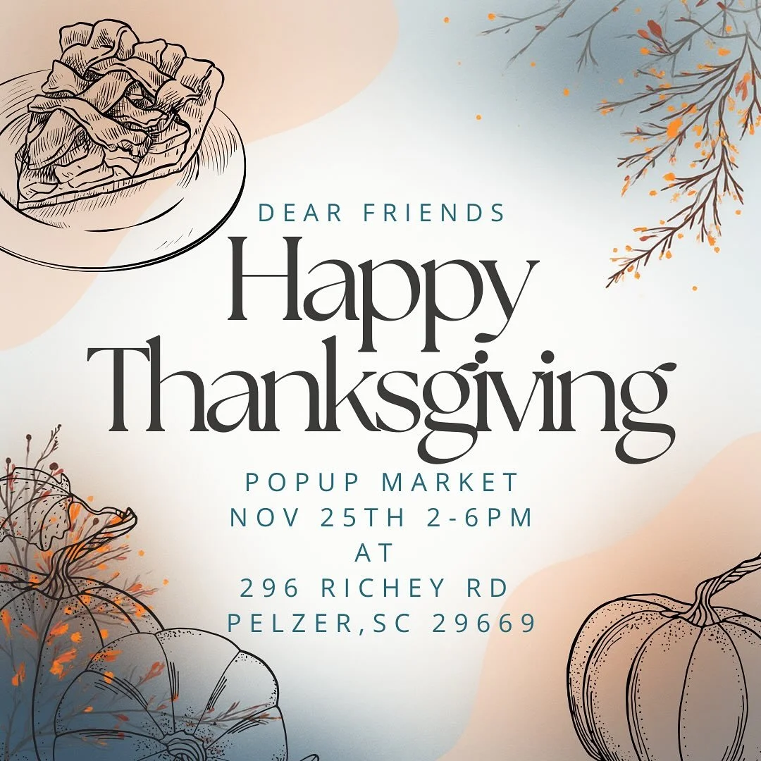 The Holiday pop up market is right around the corner. Come check us out from 2-6. Not all items will be available so reach out if you have any questions. Happy Holidays! Thank you for the continued support.