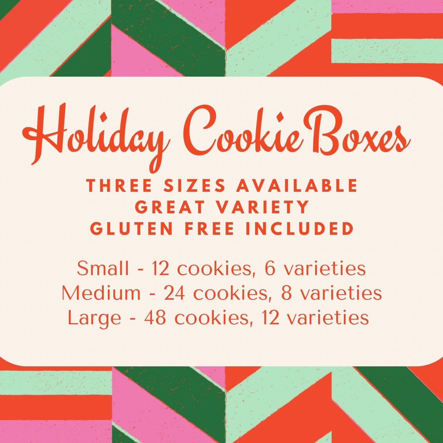 Don&rsquo;t forget your holiday cookie box&hellip; limited quantities available @villagewgvl market. Preorder available through the week for pickup over the next few weekends. Made by @vintagecrustbakingco and @robinsjustdessertssc