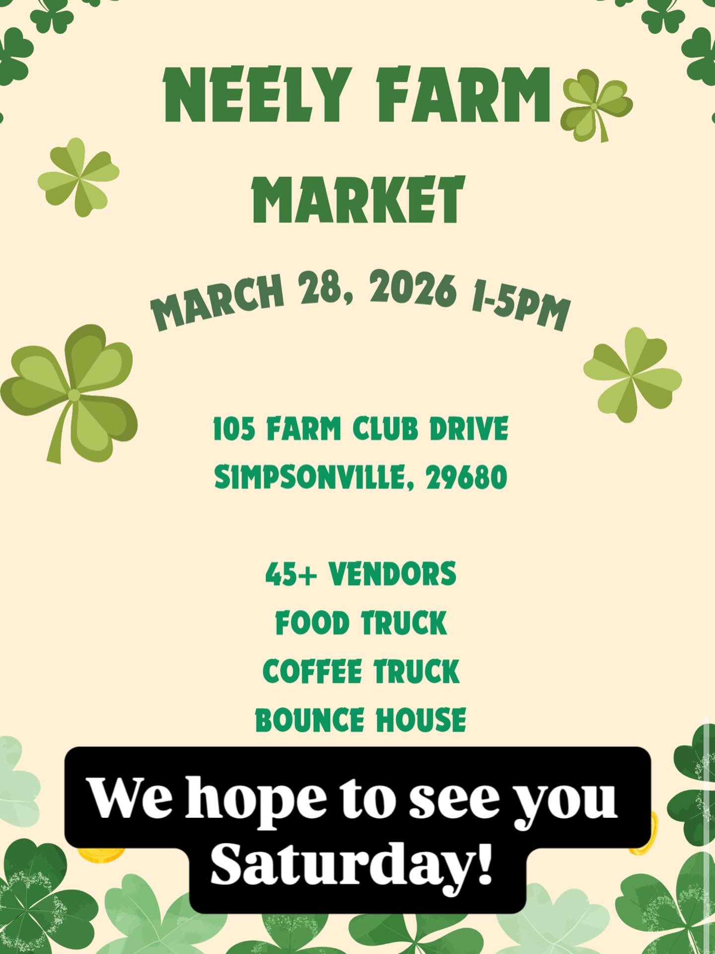 Don&rsquo;t miss out this Saturday in Simpsonville! We will have all the good stuff!
