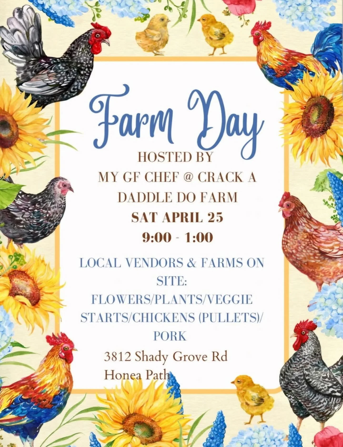 Come see us on Farm Day @my.gf.chef farm. We hope you and your family come out to enjoy the day!