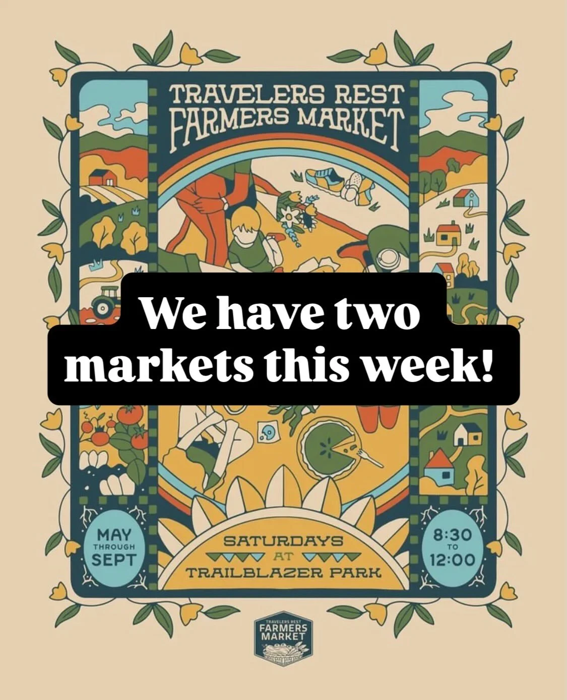 Come see us @trfarmersmarket and @simpsonvillemarket this weekend. We can&rsquo;t wait to see you!