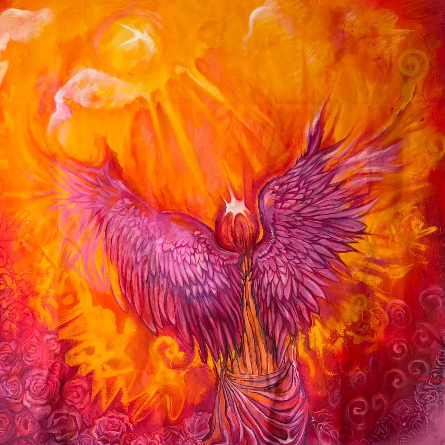 Despu&eacute;s de seis meses de trabajo que emoci&oacute;n alfin poder ense&ntilde;arles esta obra titulada &lsquo;Vuelve a Amanecer&rsquo;. &oacute;leo en lino (2025) 

Fue un proceso dif&iacute;cil y vulnerable donde me cuestion&eacute; mucho a m&i