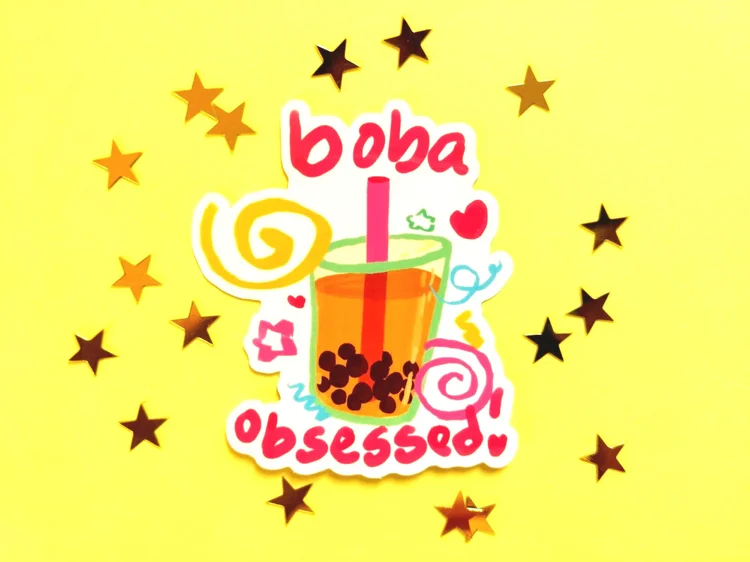 boba obsessed sticker