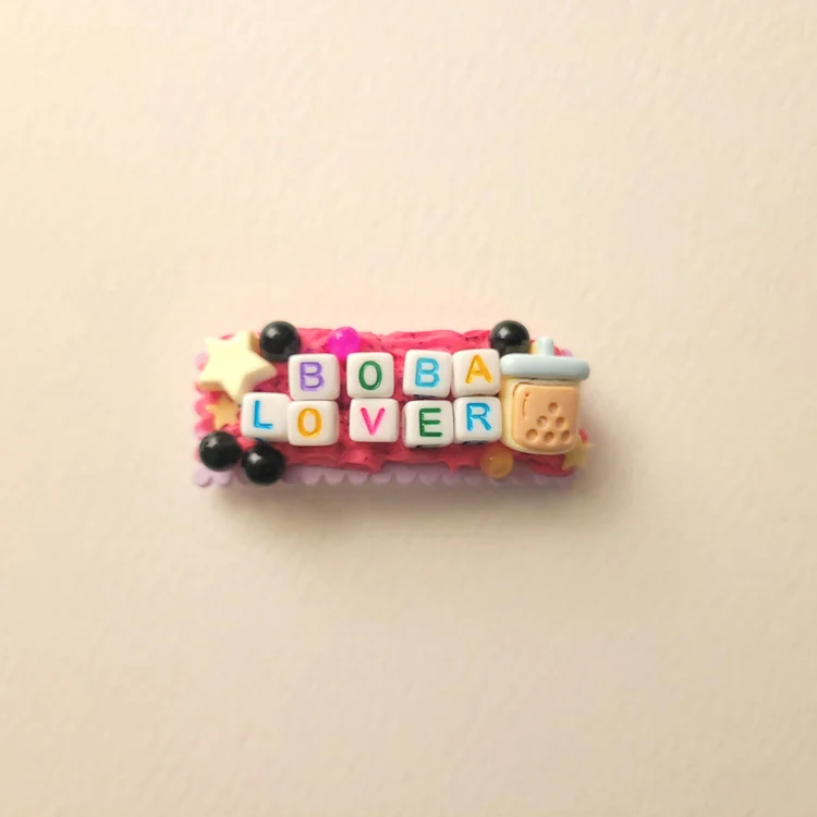 boba lover hair clip