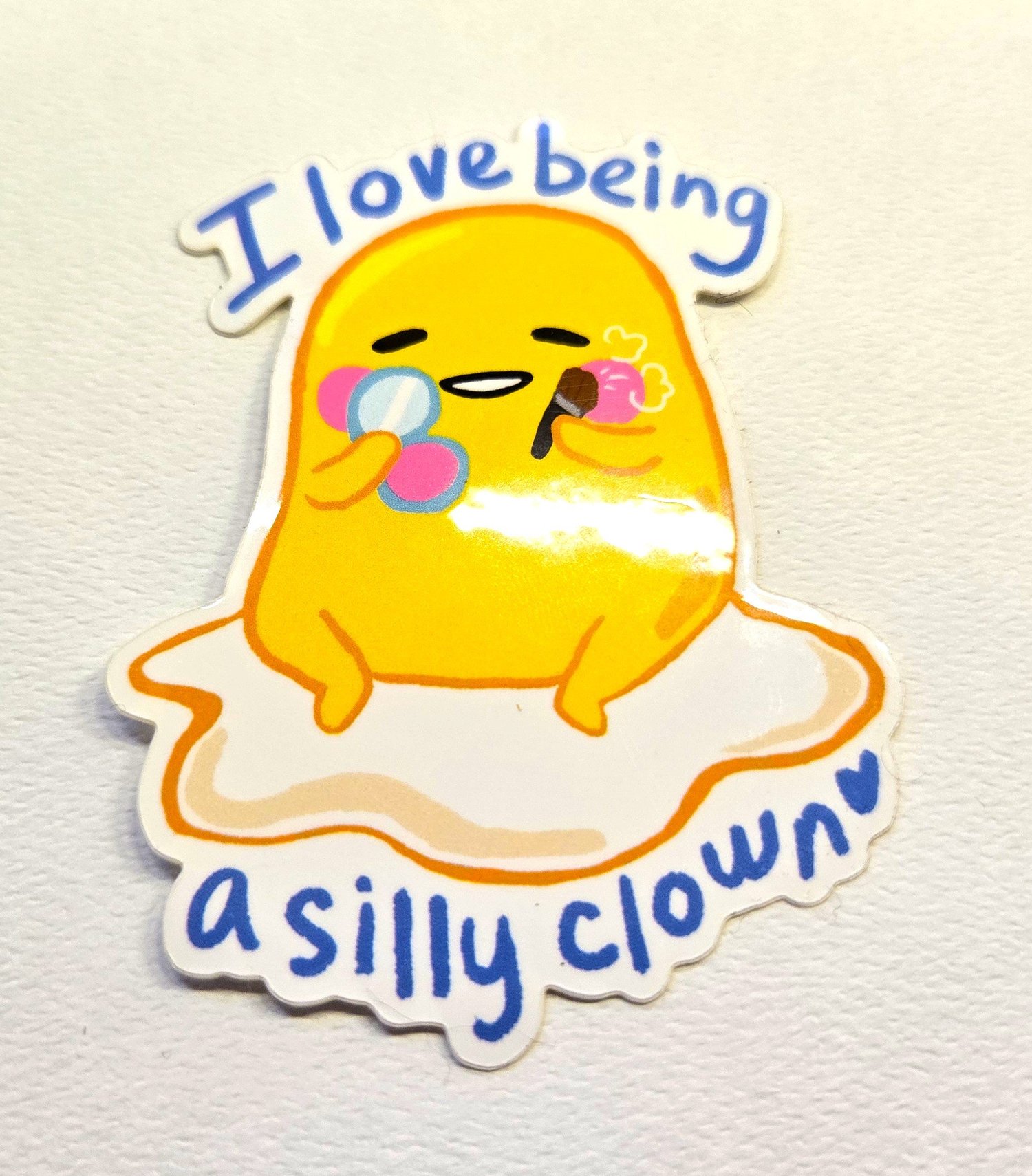 silly clown, lazy gude egg vinyl sticker