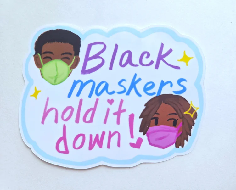 Black maskers - vinyl waterproof sticker