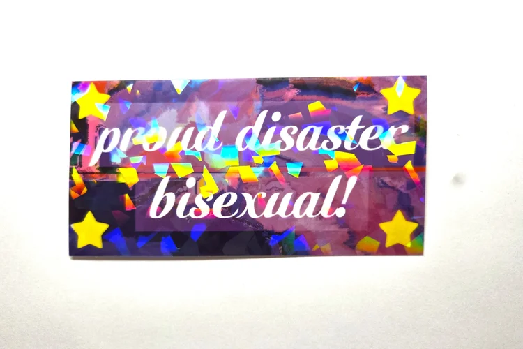 disaster bisexual - waterproof vinyl sticker