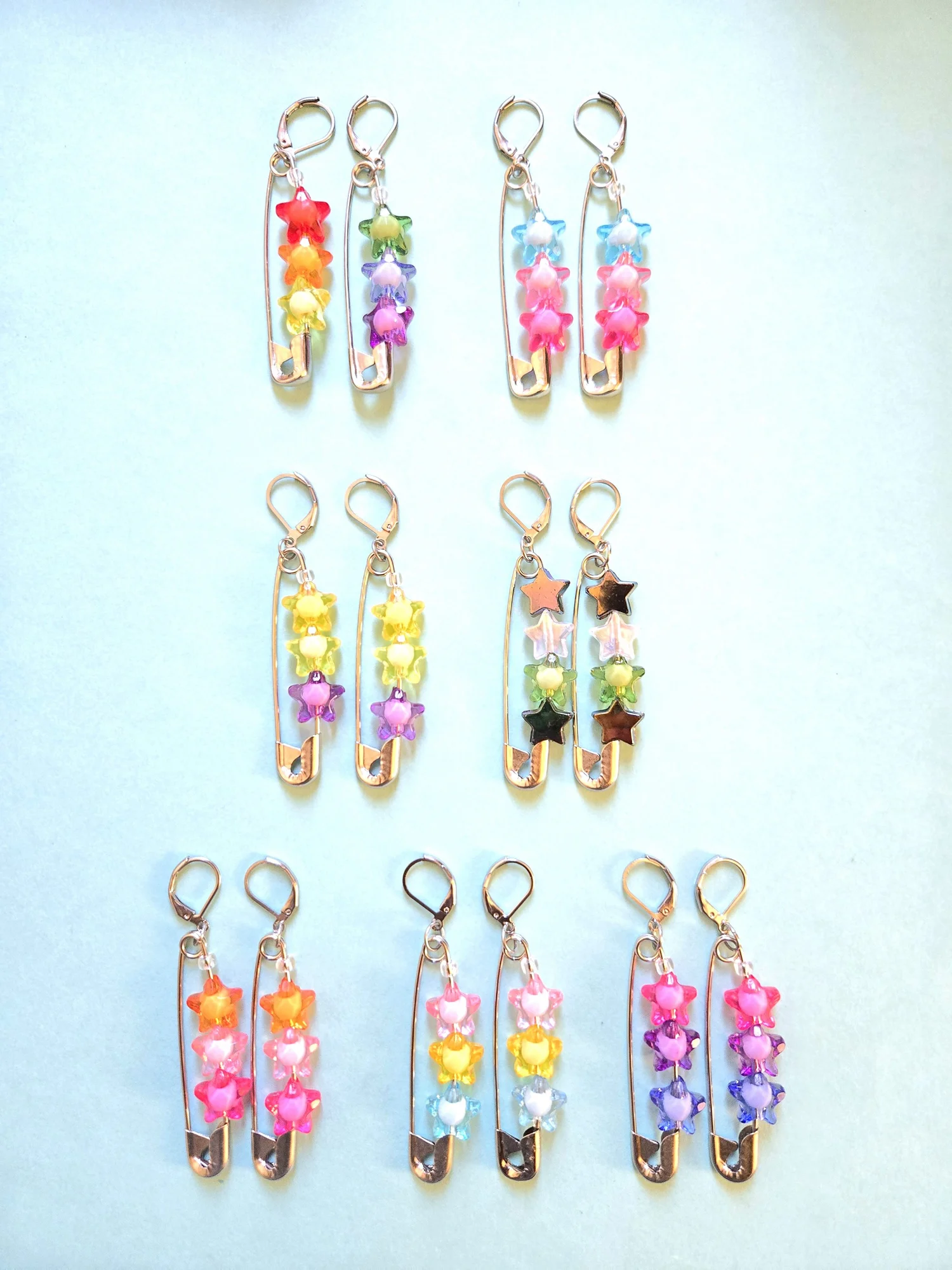 cute queer pride star earrings/mask charms