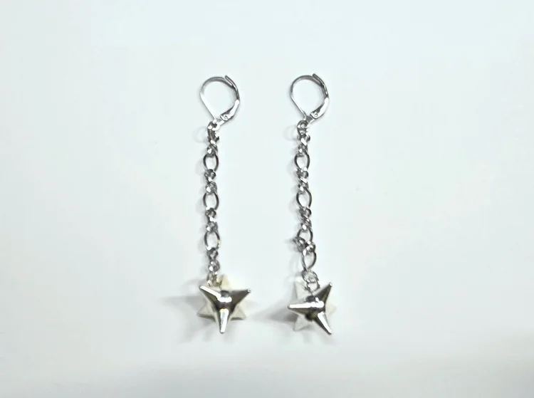 fierce flail - stainless steel chain earrings