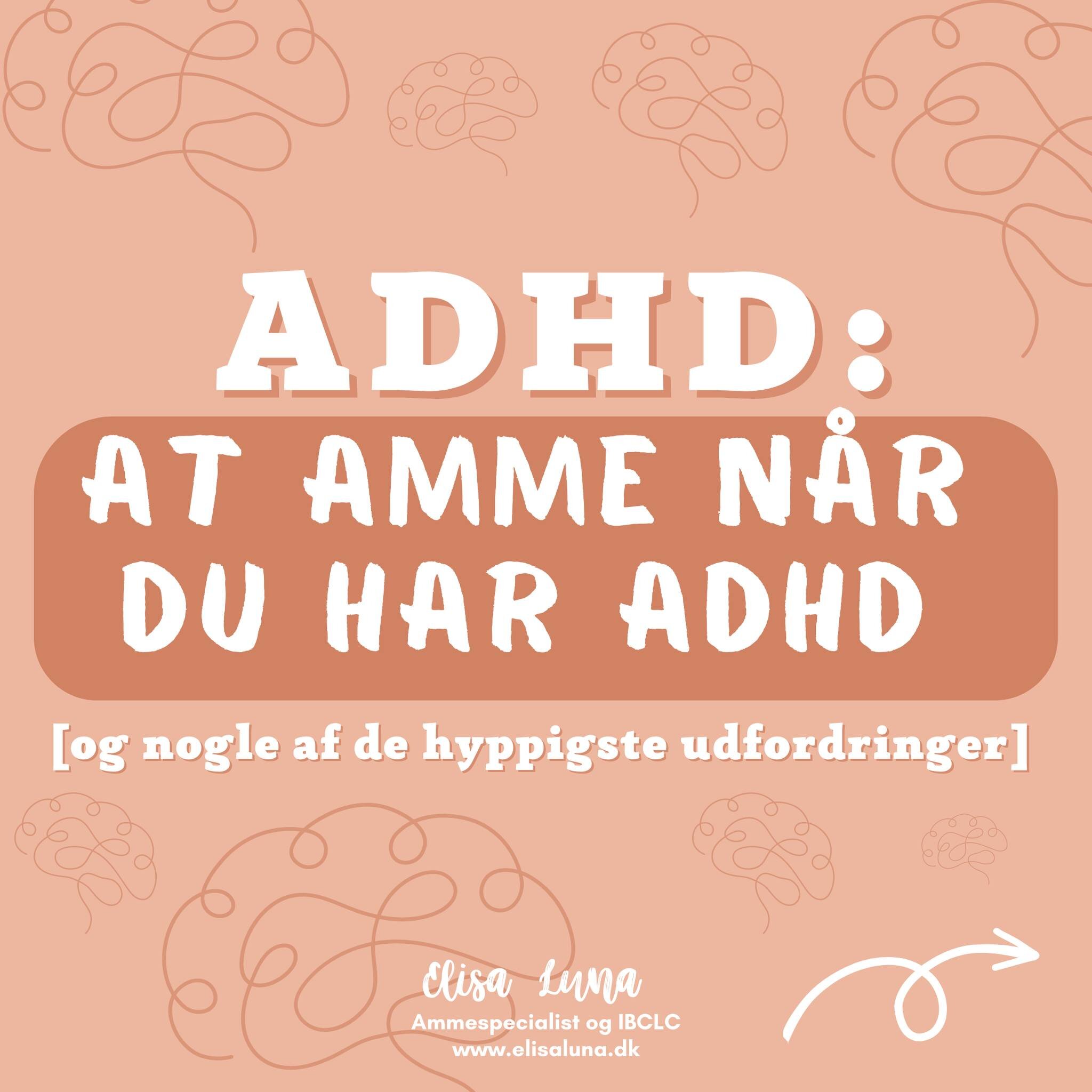 ✨ Det her opslag er til dig der ammer og har ADHD eller kender &eacute;n ammende med ADHD ✨ 

For mig blev amningen lidt af en redningskrans - amningen var en nem m&aring;de at f&oslash;le mig forbundet til mit barn og samtidig f&oslash;le at jeg gjo