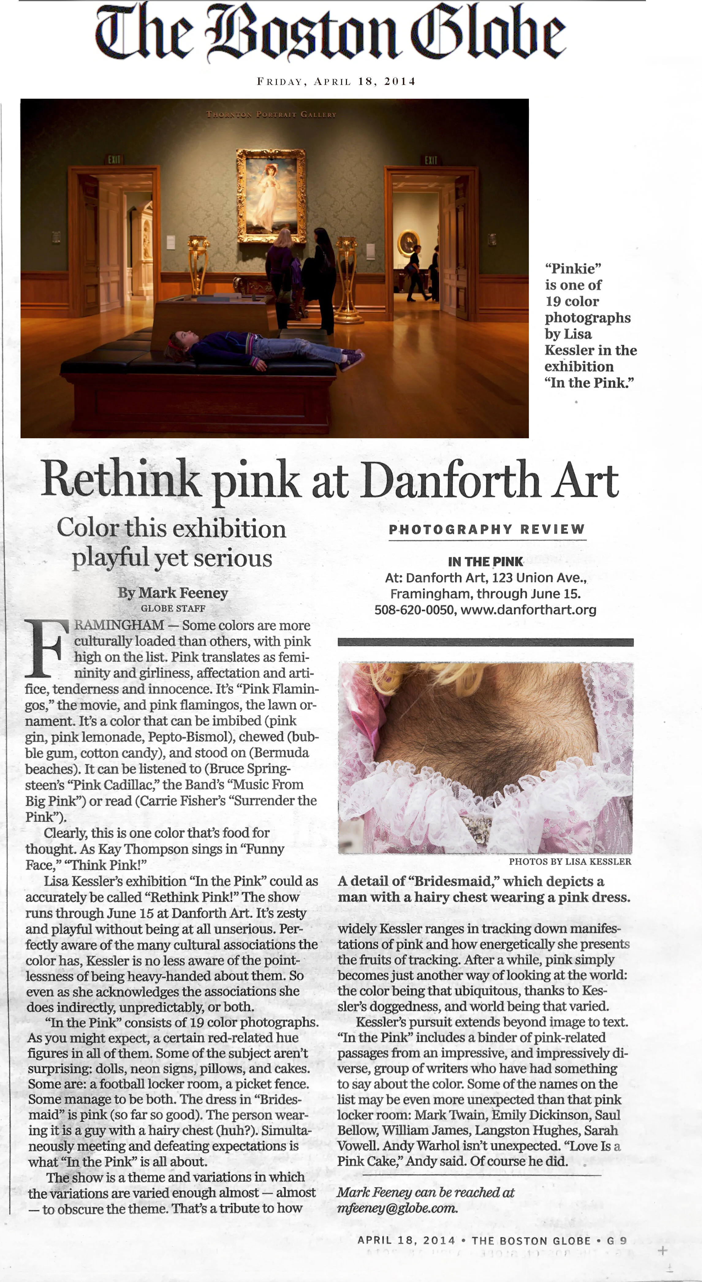 Boston Globe Rethink Pink at Danforth Art 2014