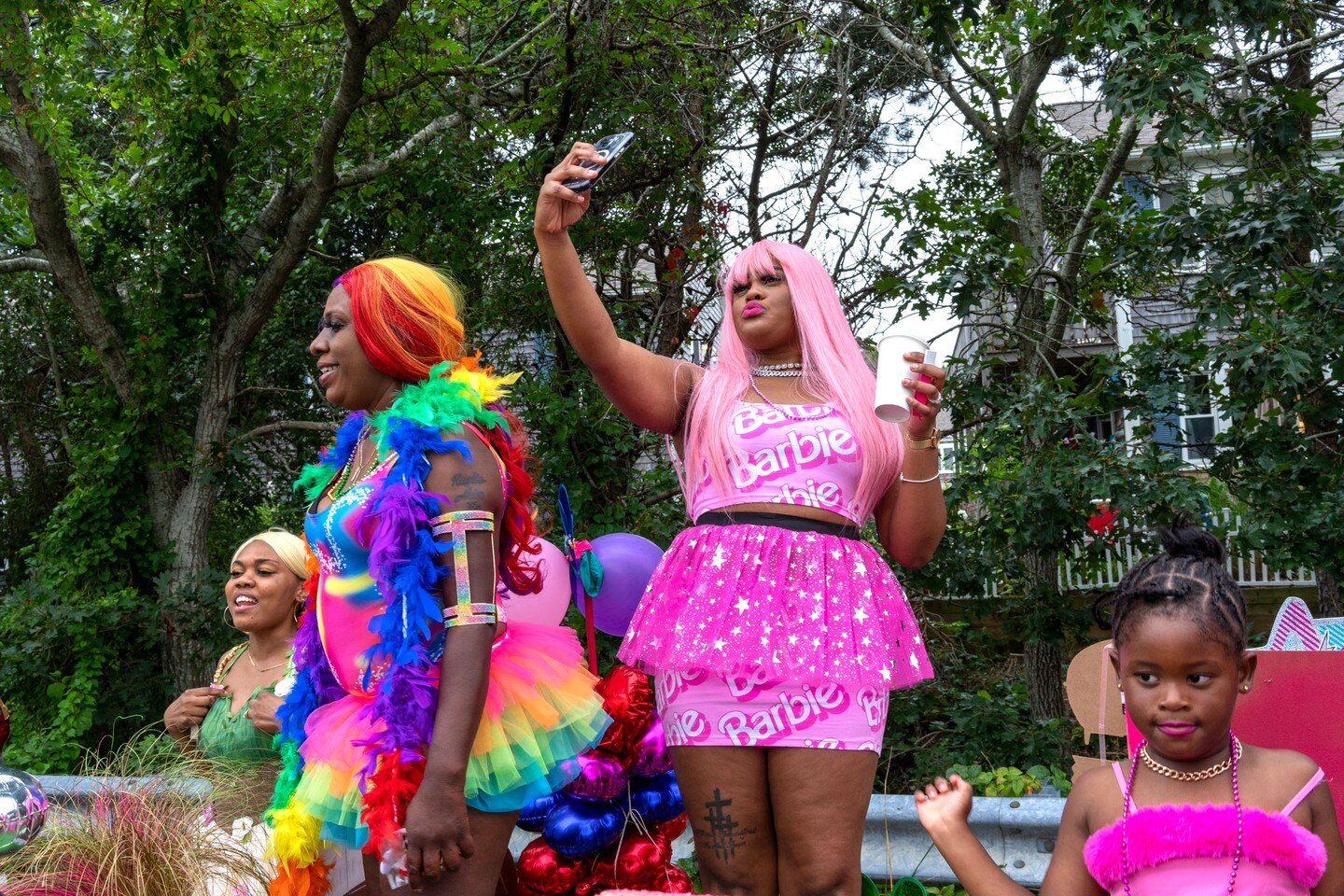 #family #FlowerBedLandscaping #paradefloat #ProvincetownCarnival #ProvincetownParade #Queen #Barbie #LandofToys #barbielimitededition #costumes #pinkhair #pink #inthepink 
#seeingpink #Boston #documentaryphotography #socialdocumentaryphotography 
#Bo