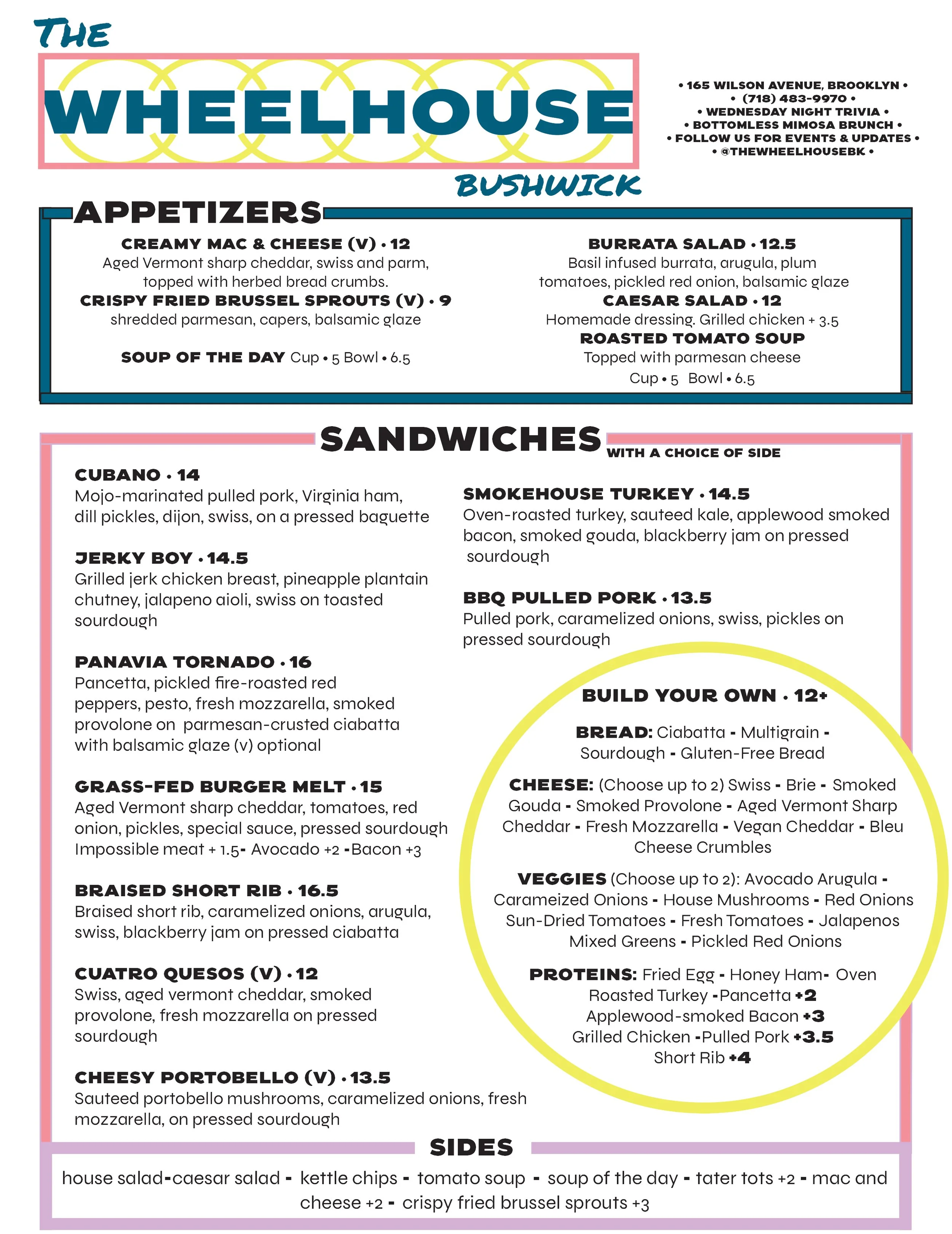 The online wheelhouse menu