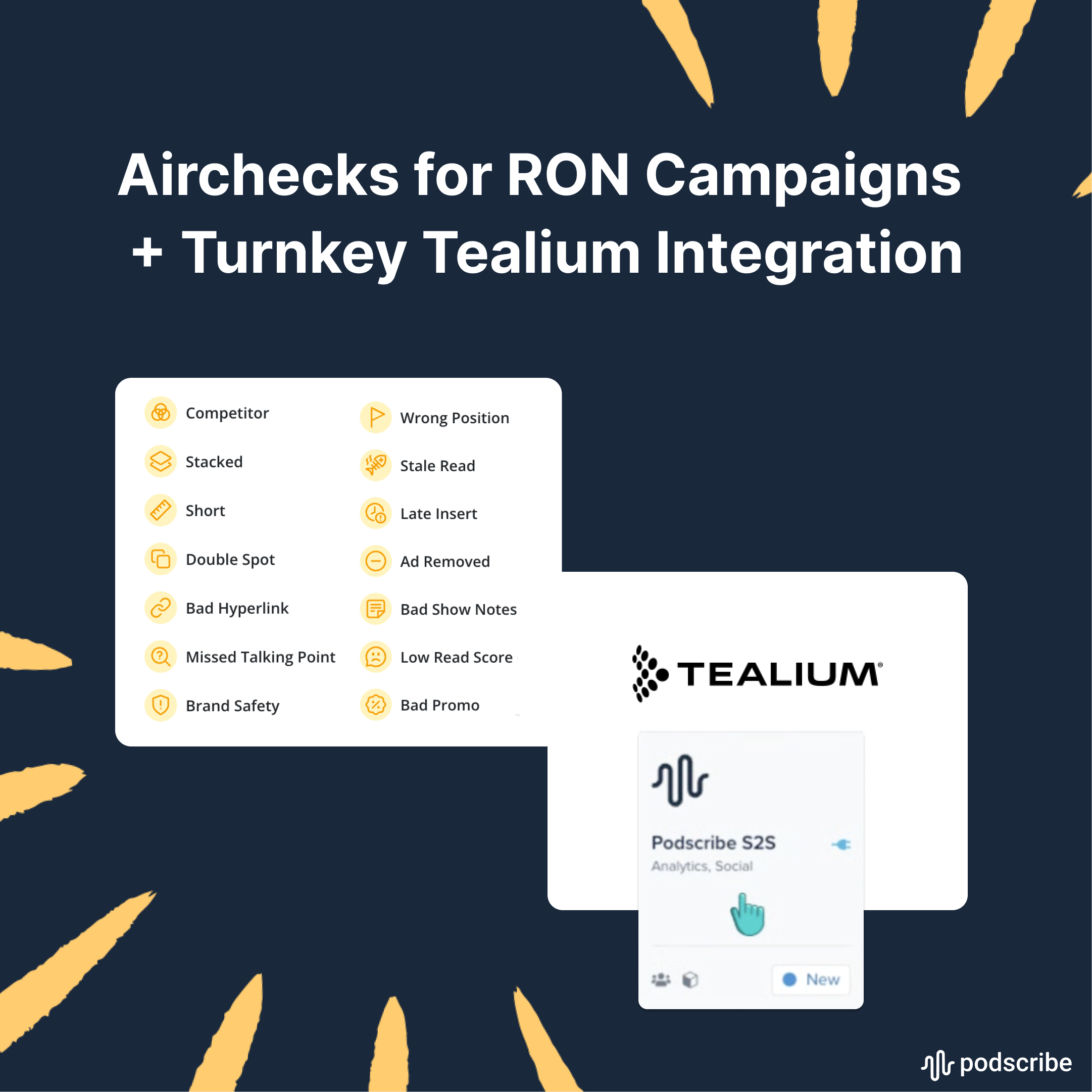 Airchecks for RON Campaigns + Turnkey Tealium Integration
