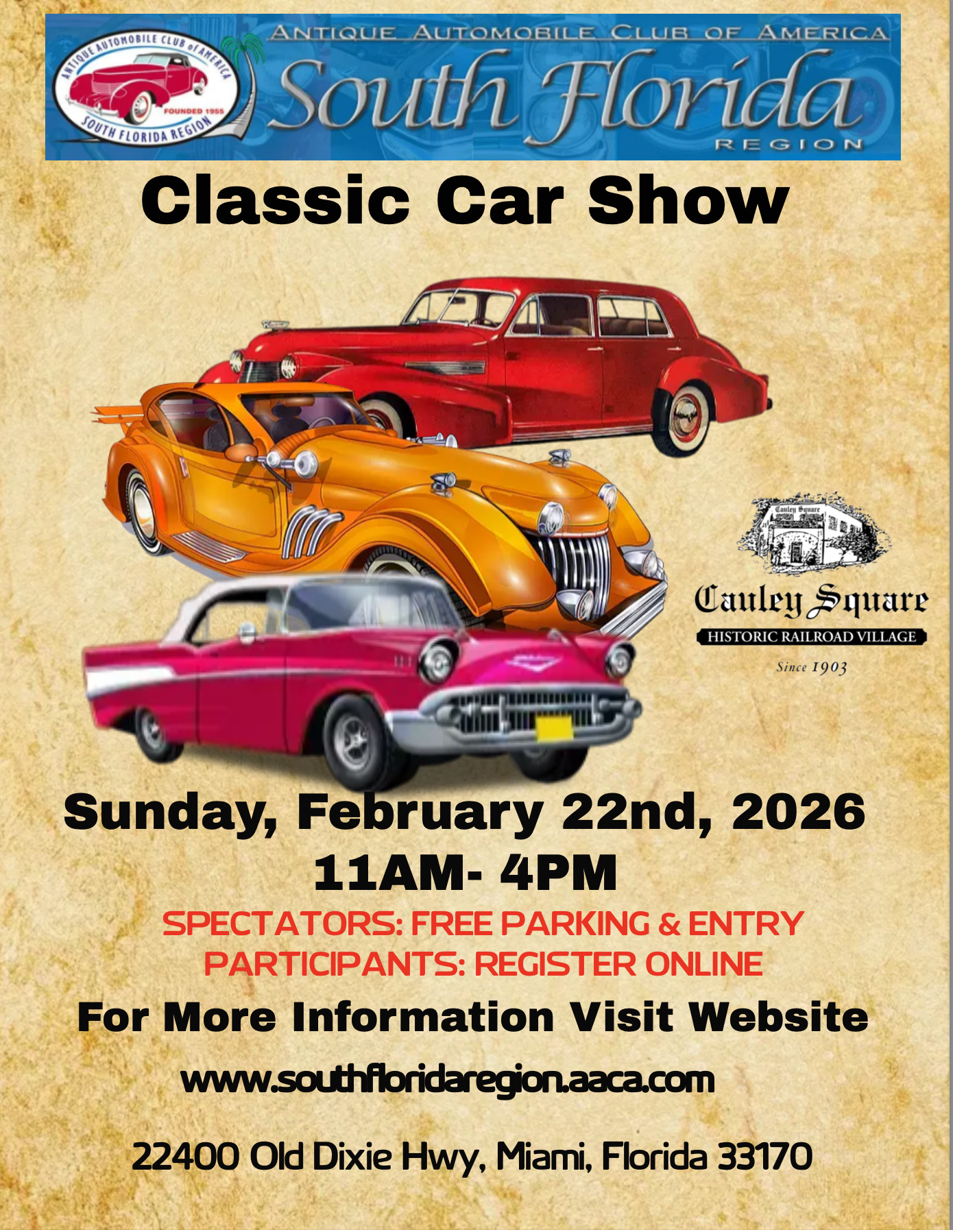 SOUTH FLORIDA REGION: Classic Car Show!